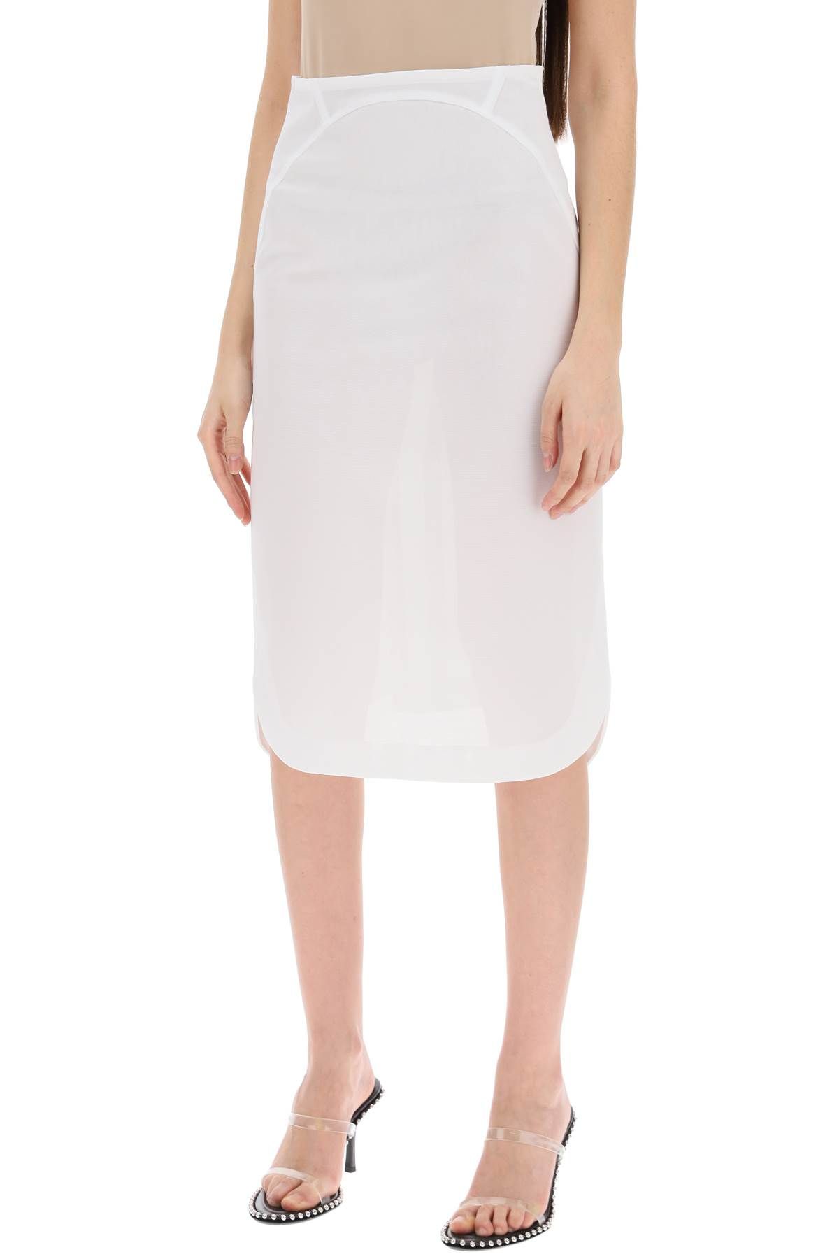 Shop Alaïa "mermaid Style Heavy Mesh Skirt" In White