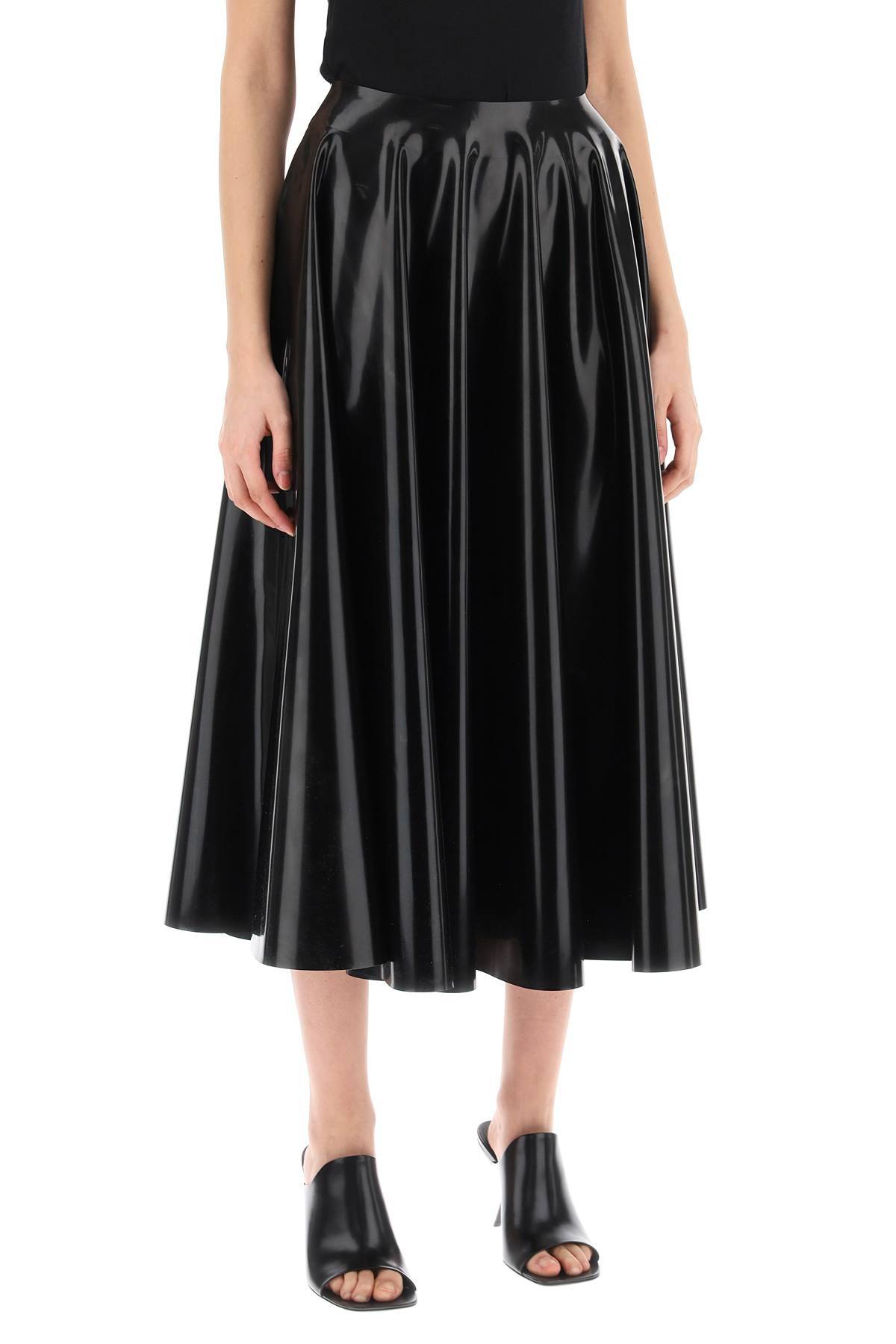 Shop Alaïa Circular Skirt In Latex In Black