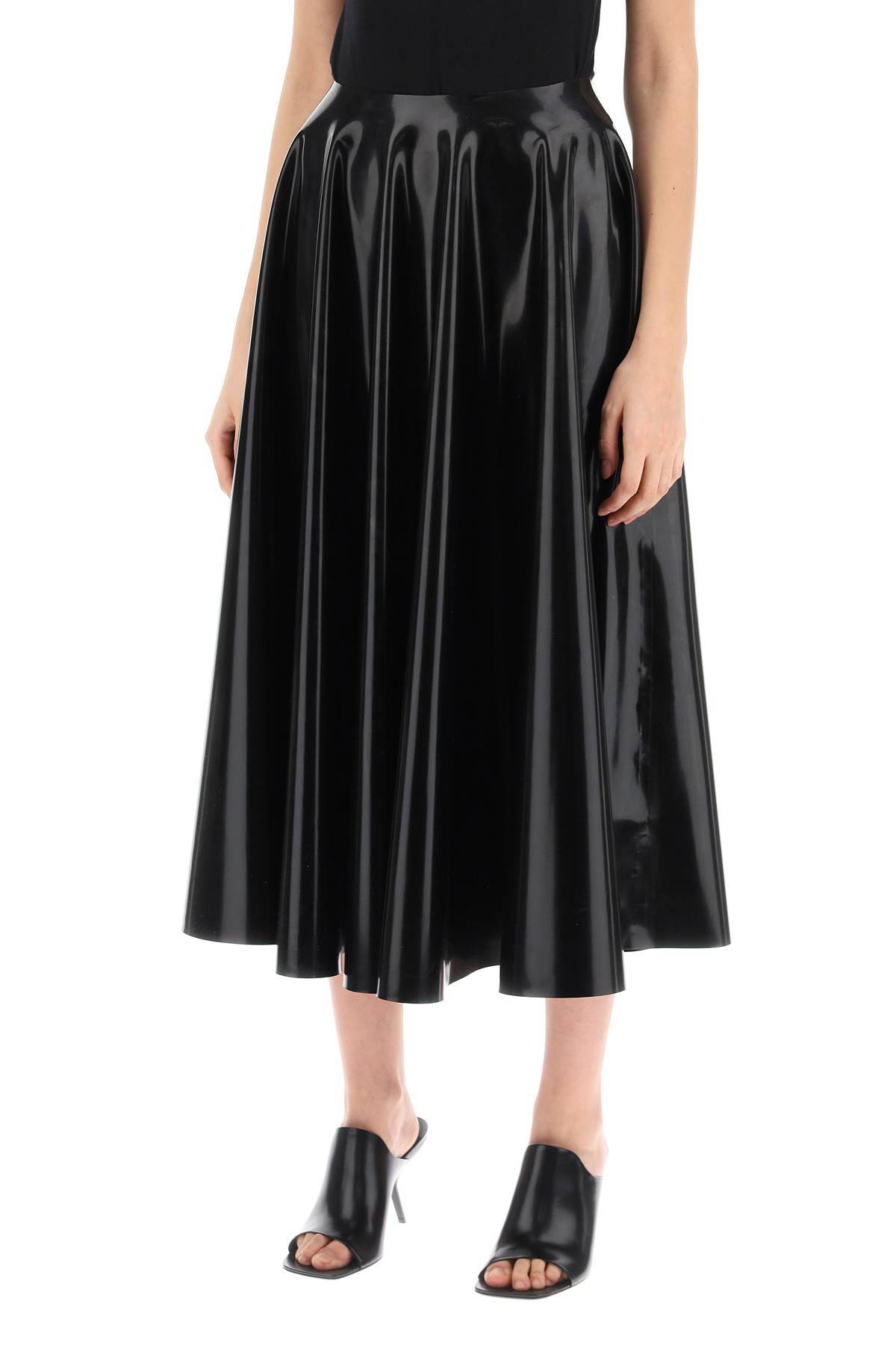 Shop Alaïa Circular Skirt In Latex In Black