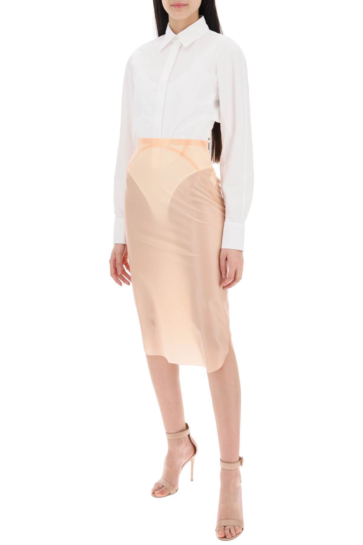 Shop Alaïa Mermaid-style Latex Skirt In Pink