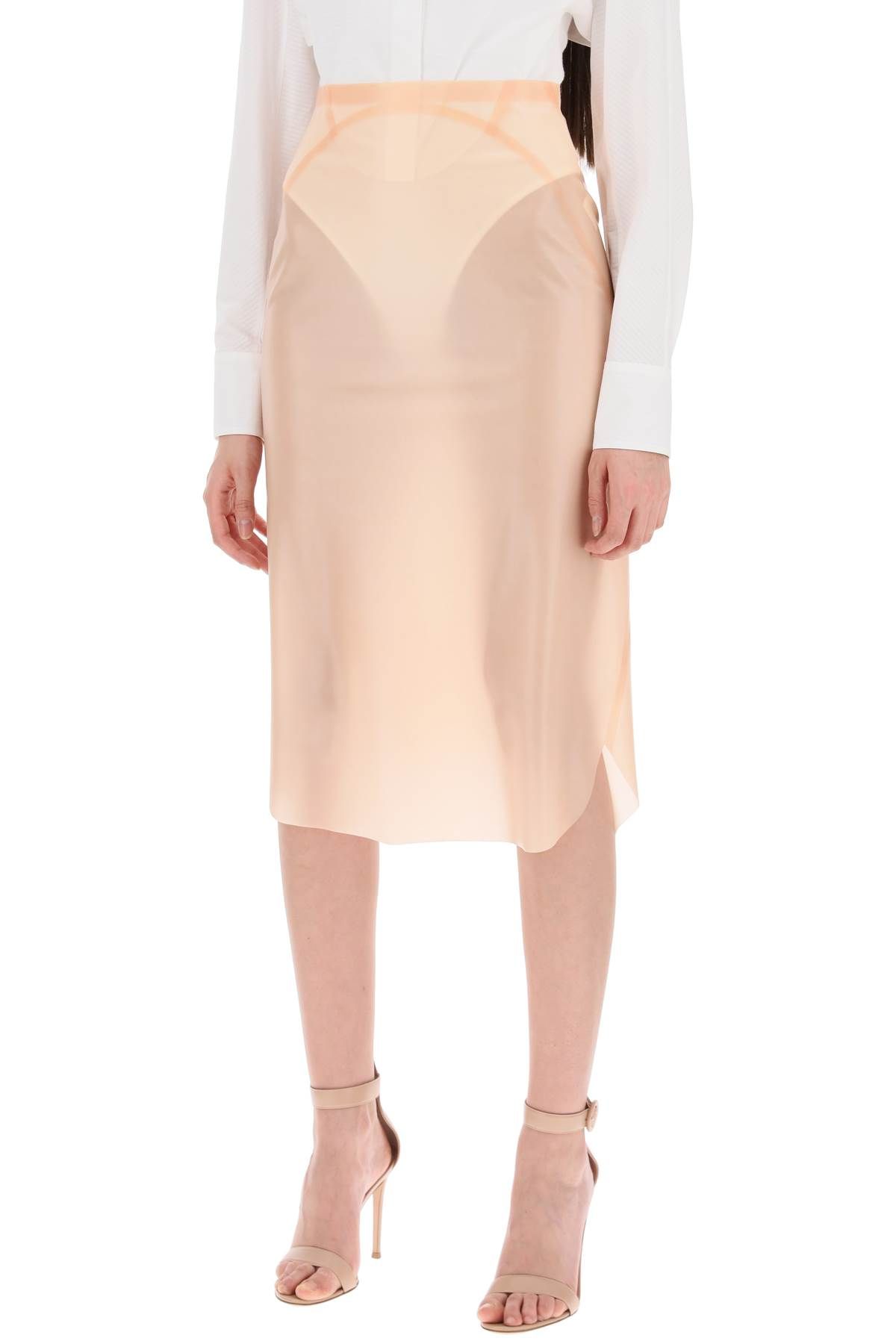 Shop Alaïa Mermaid-style Latex Skirt In Pink