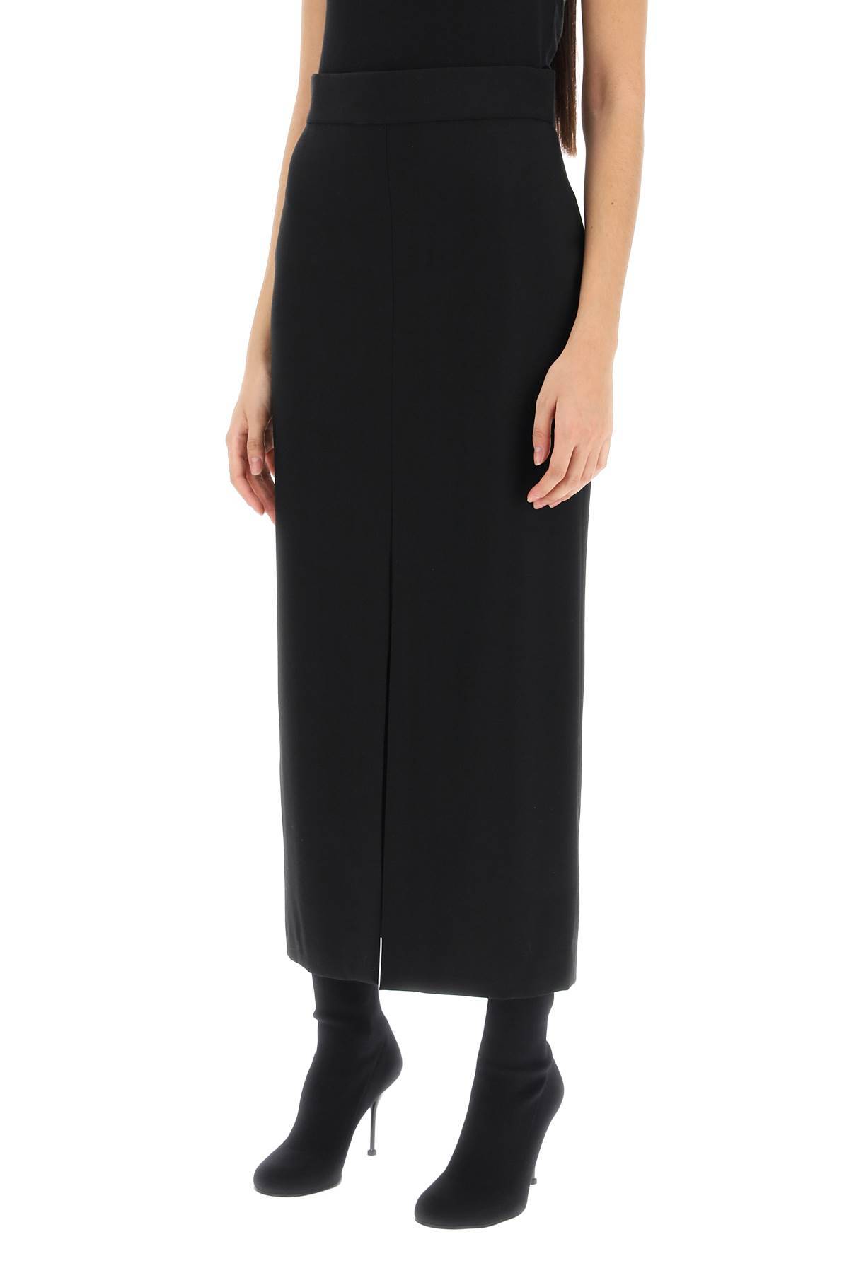 Shop Alexander Mcqueen Light-wool Pencil Skirt In Black