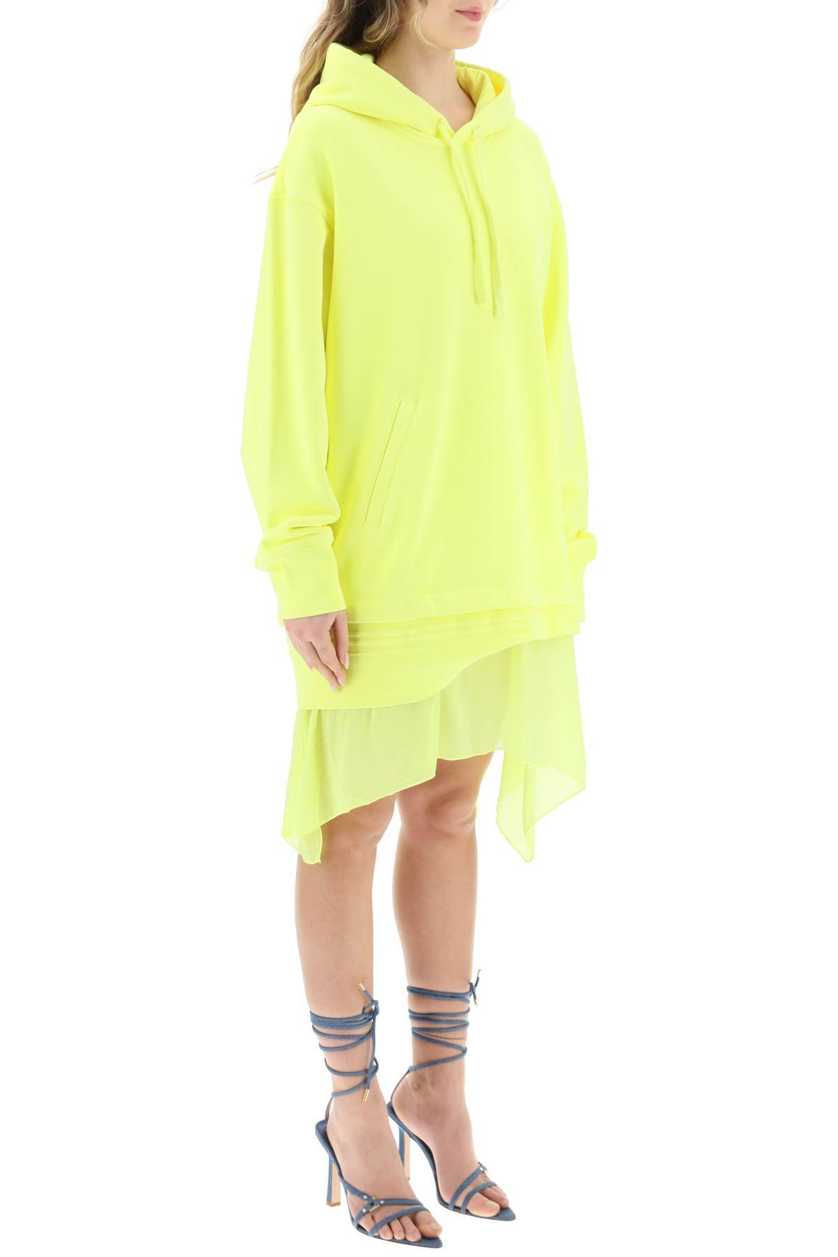 Shop Diesel 'd-role' Oversized Dress In Yellow,fluo