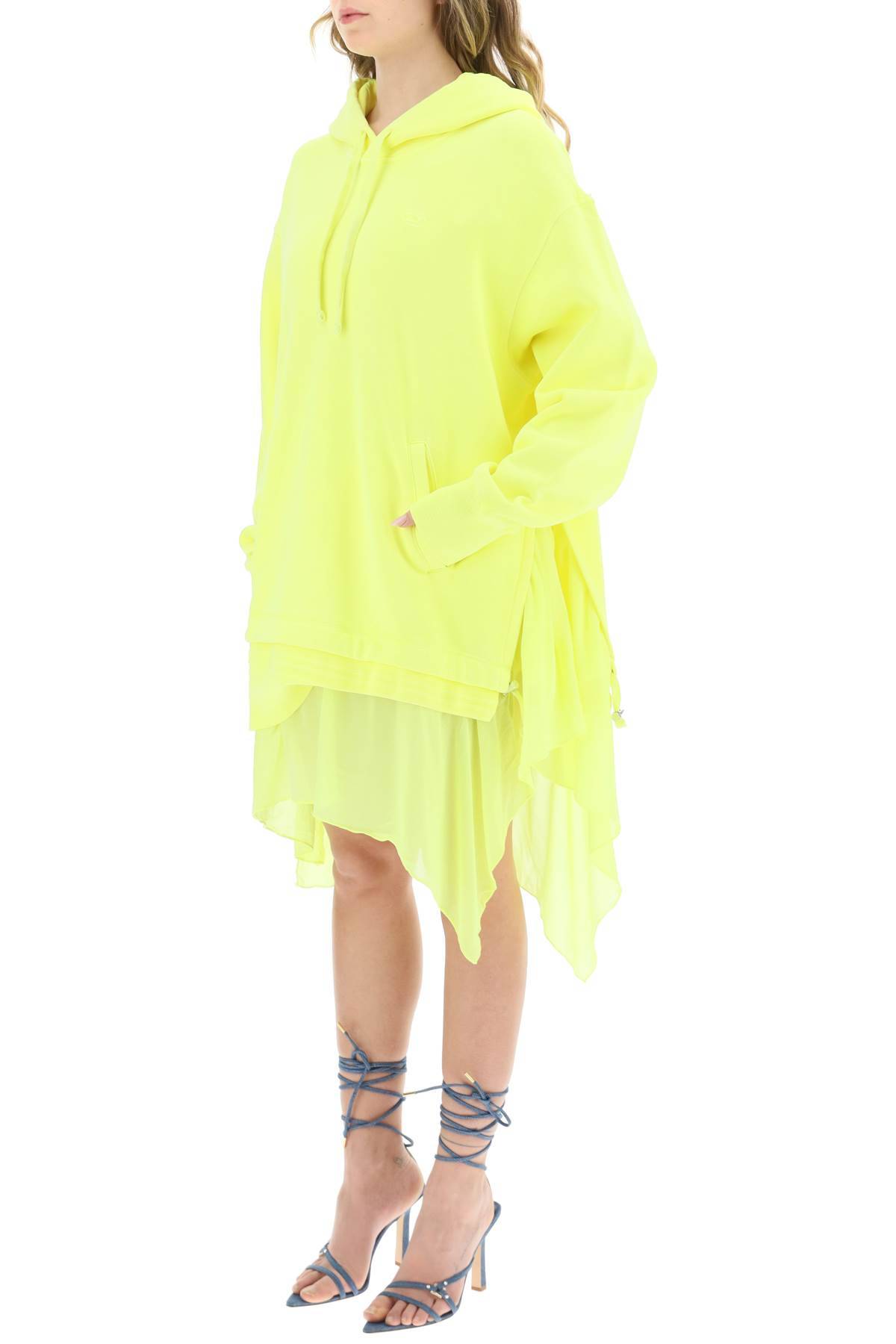 Shop Diesel 'd-role' Oversized Dress In Yellow,fluo