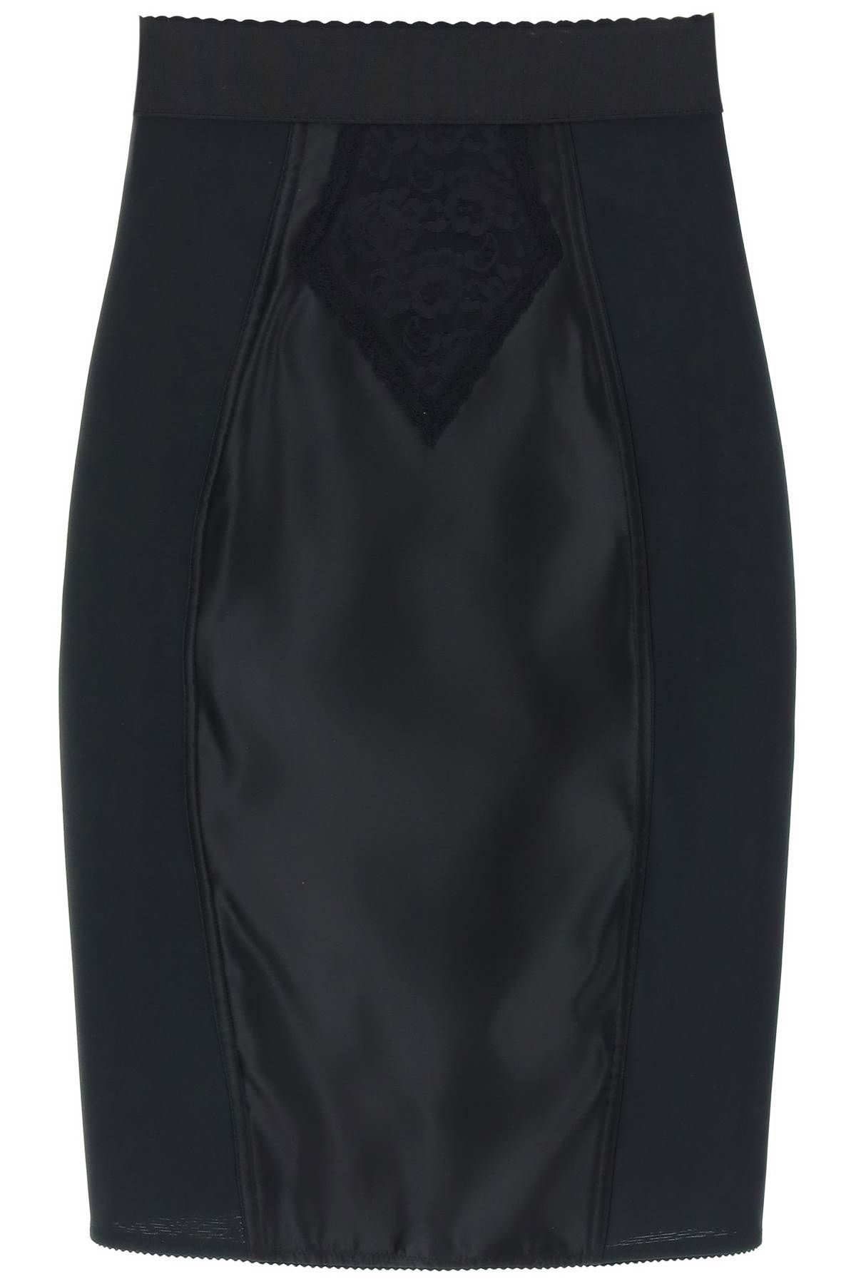 Shop Dolce & Gabbana "mini Satin And Powernet Skirt" In Black