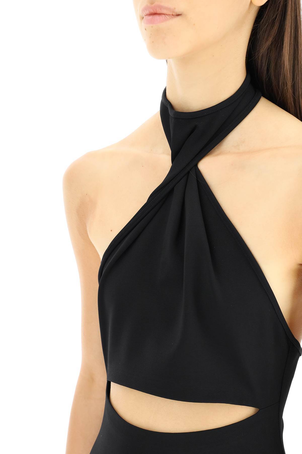 Shop Gauge81 'abile' Compact Knit Midi Dress In Black