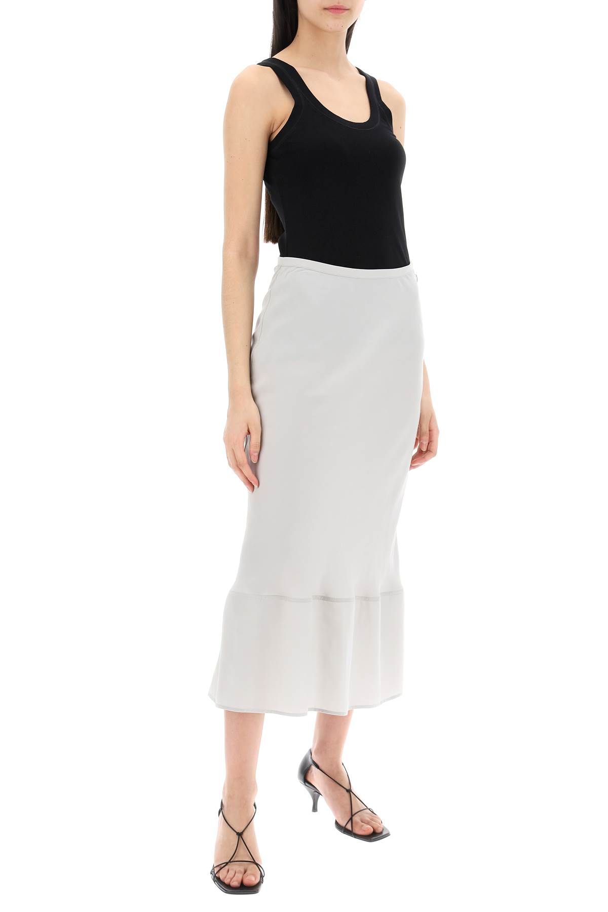 Shop Lemaire Midi Bias-cut Skirt In Grey