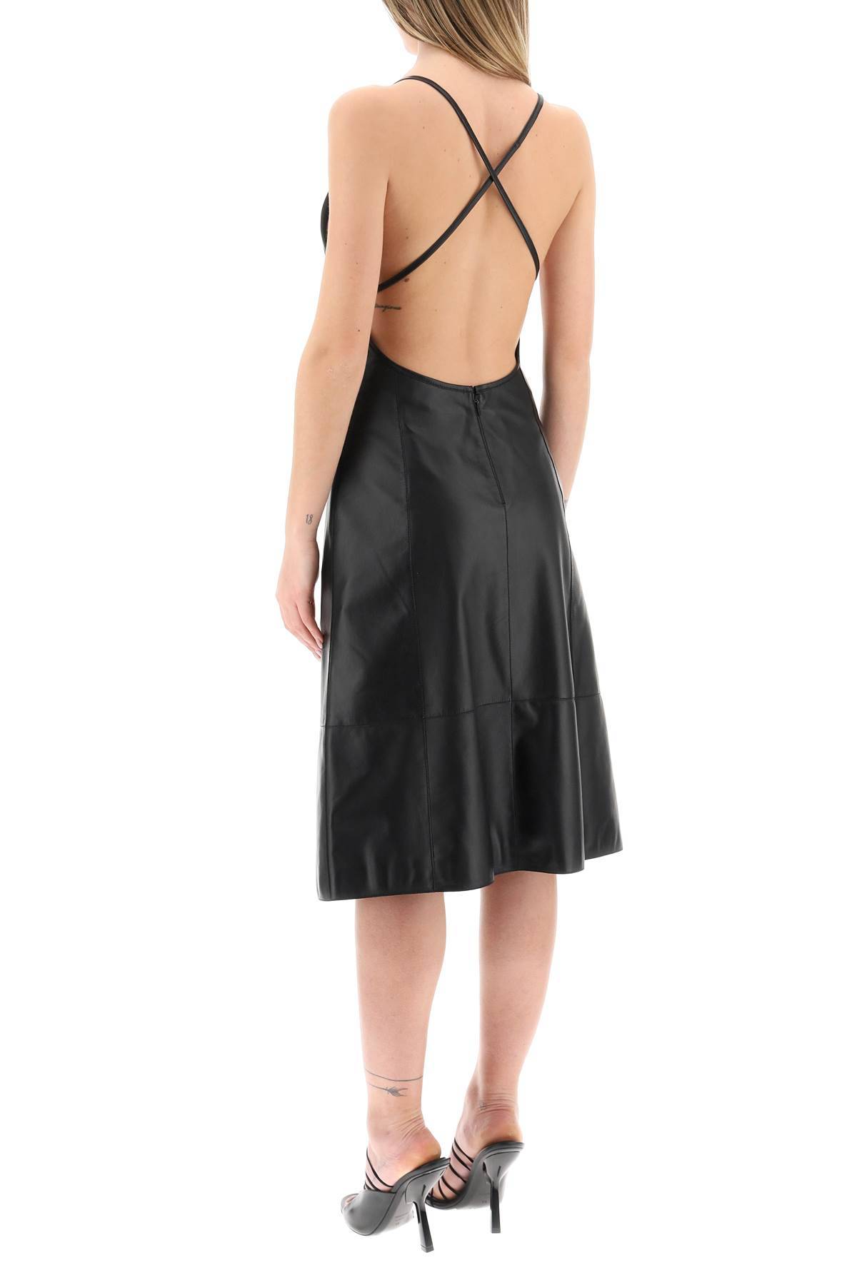 Shop Loewe Anagram Nappa Midi Dress In Black
