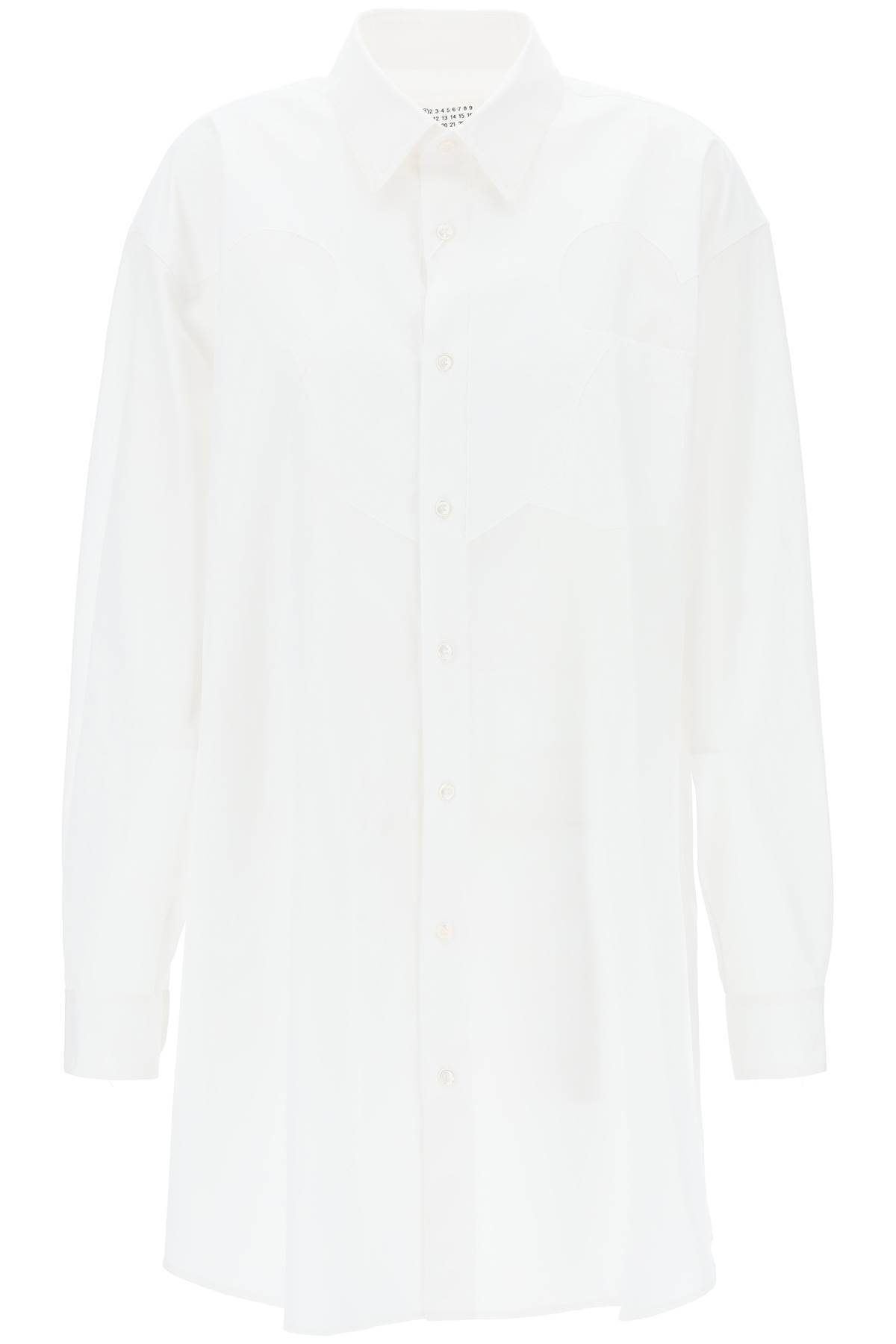 Shop Maison Margiela Poplin Shirt Dress In Eight Words In White