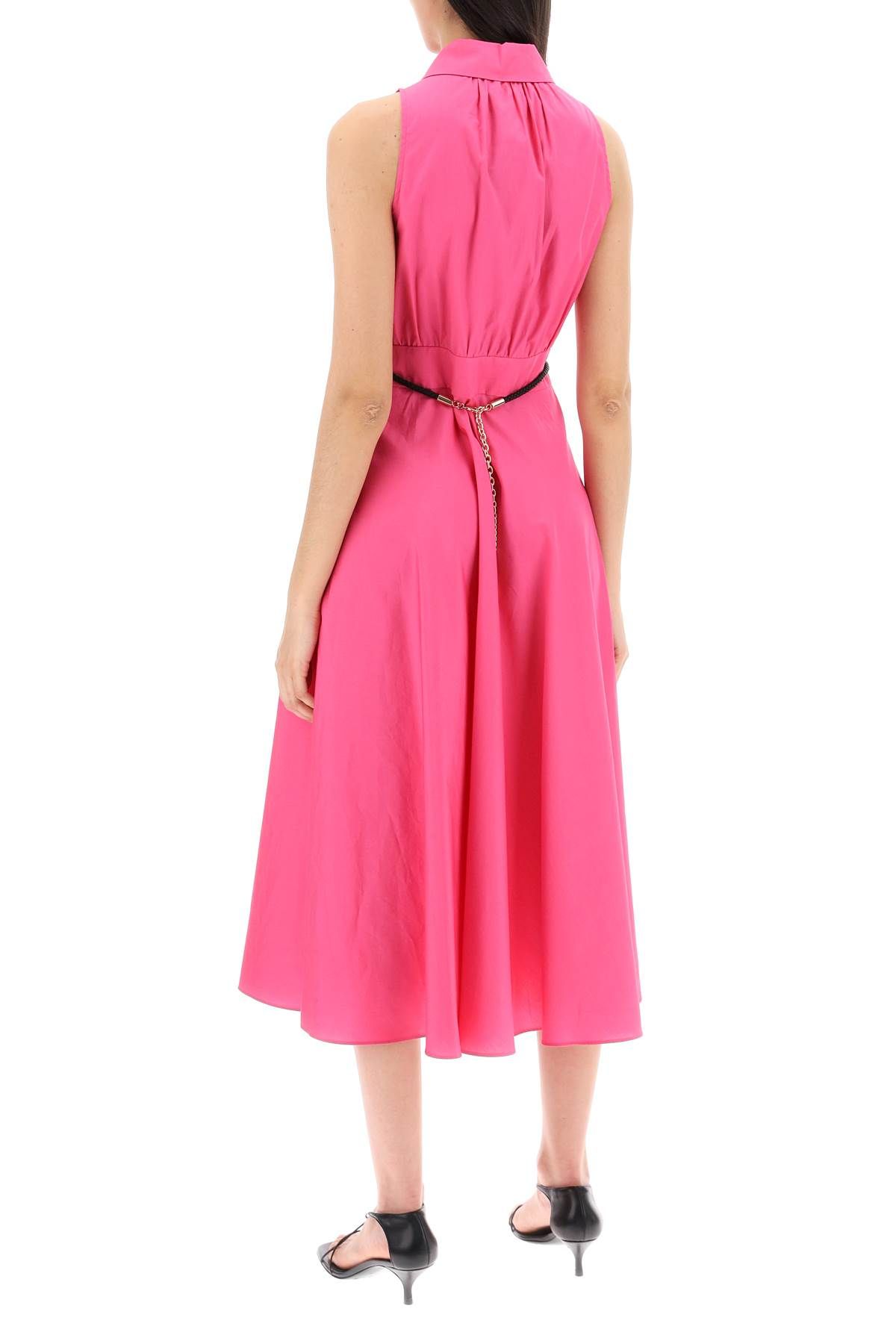 Shop Max Mara "mid-length Poplin Polo Dress In Pink