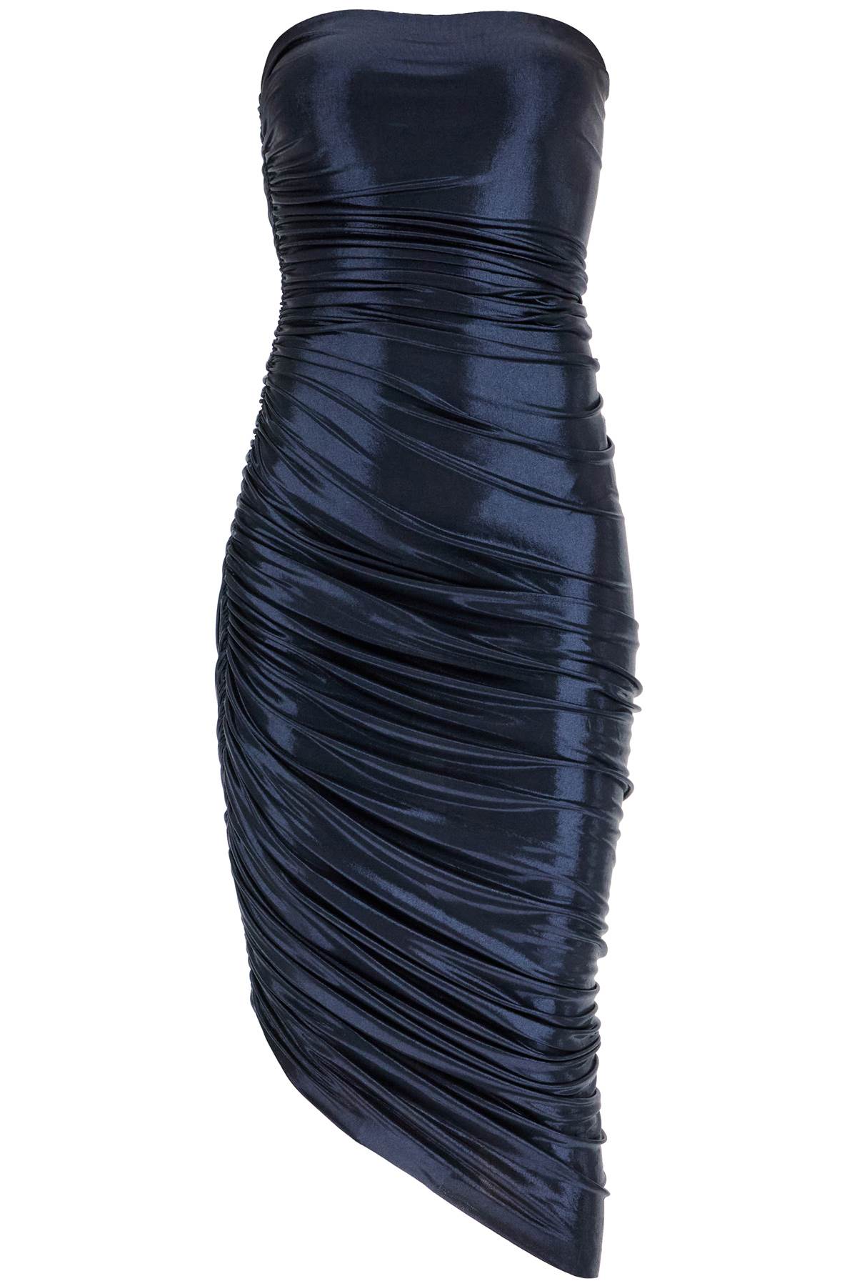 Norma Kamali Diana Strapless Dress In Lycra In Blue