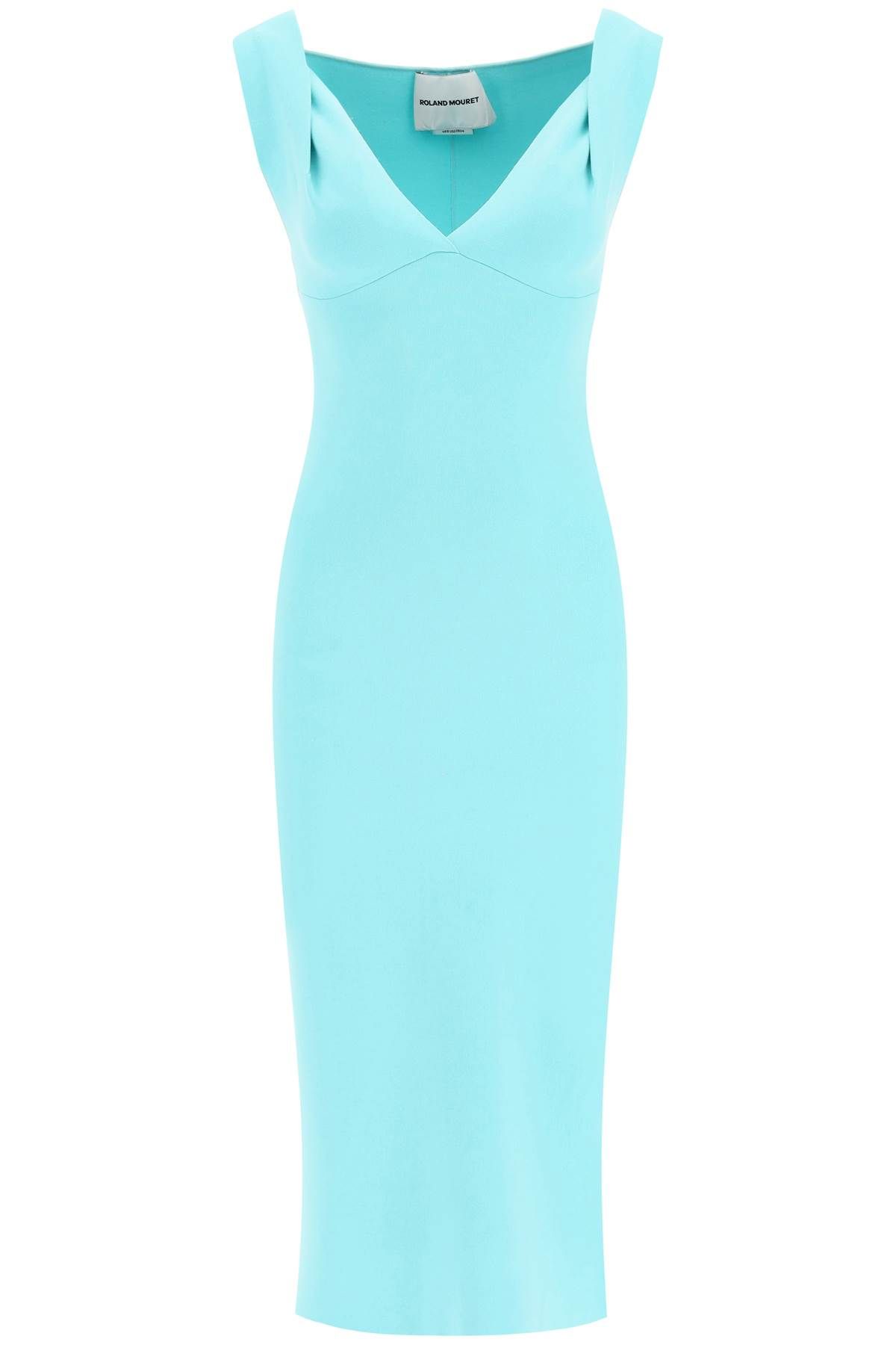 Shop Roland Mouret Knit Fitted Midi Dress In Green