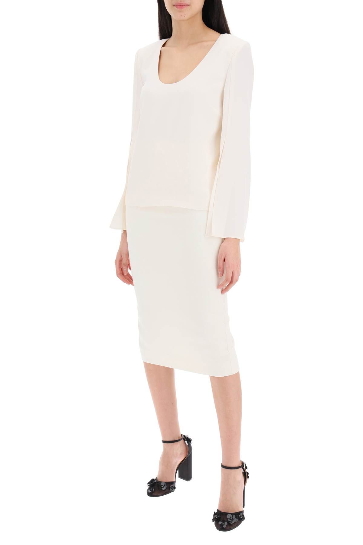 Shop Roland Mouret Midi Cady Skirt In In White