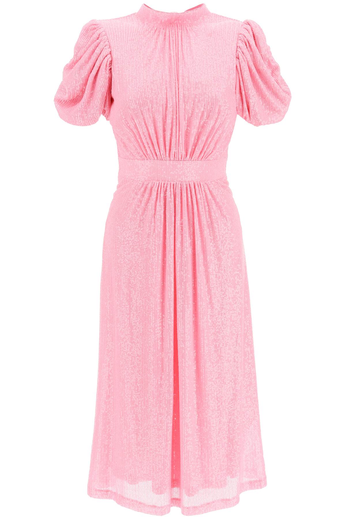 Shop Rotate Birger Christensen 'noon' Puff Sleeve Sequined Dress In Pink