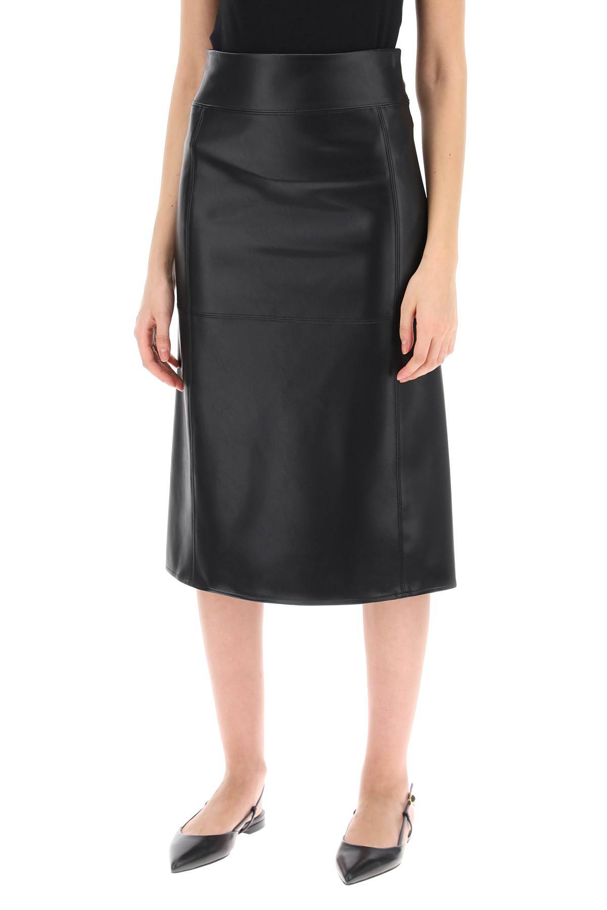 Shop 's Max Mara Coated Fabric Midi Skirt In Black