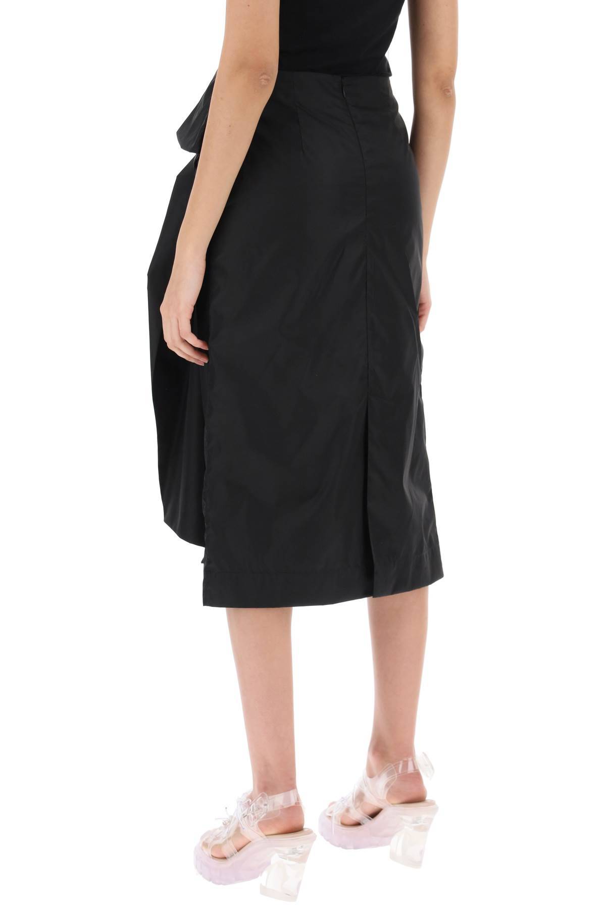 Shop Simone Rocha Pencil Skirt With Floral Applique In Black
