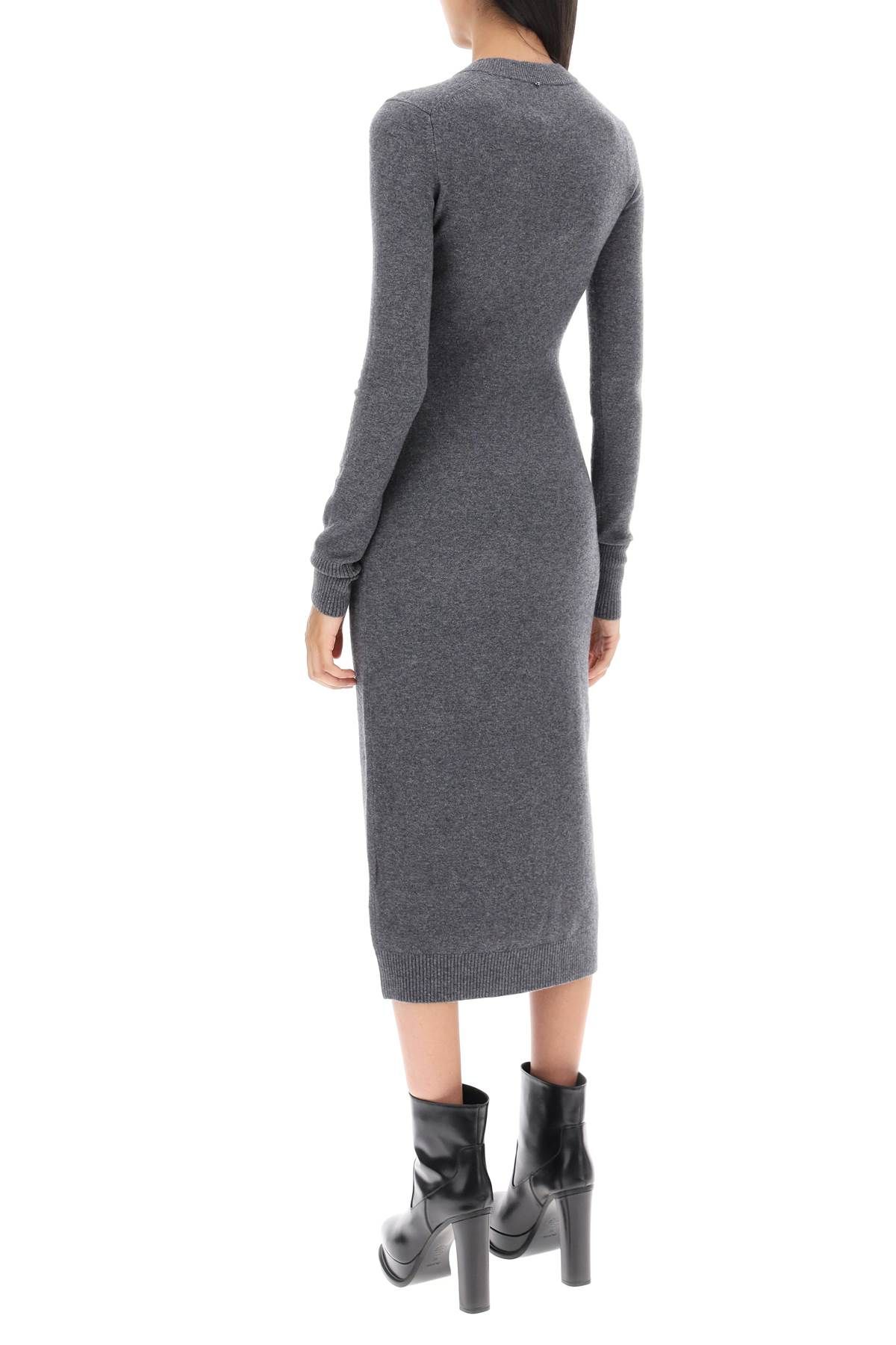 Shop Sportmax 'divo' Knitted Midi Dress In Grey