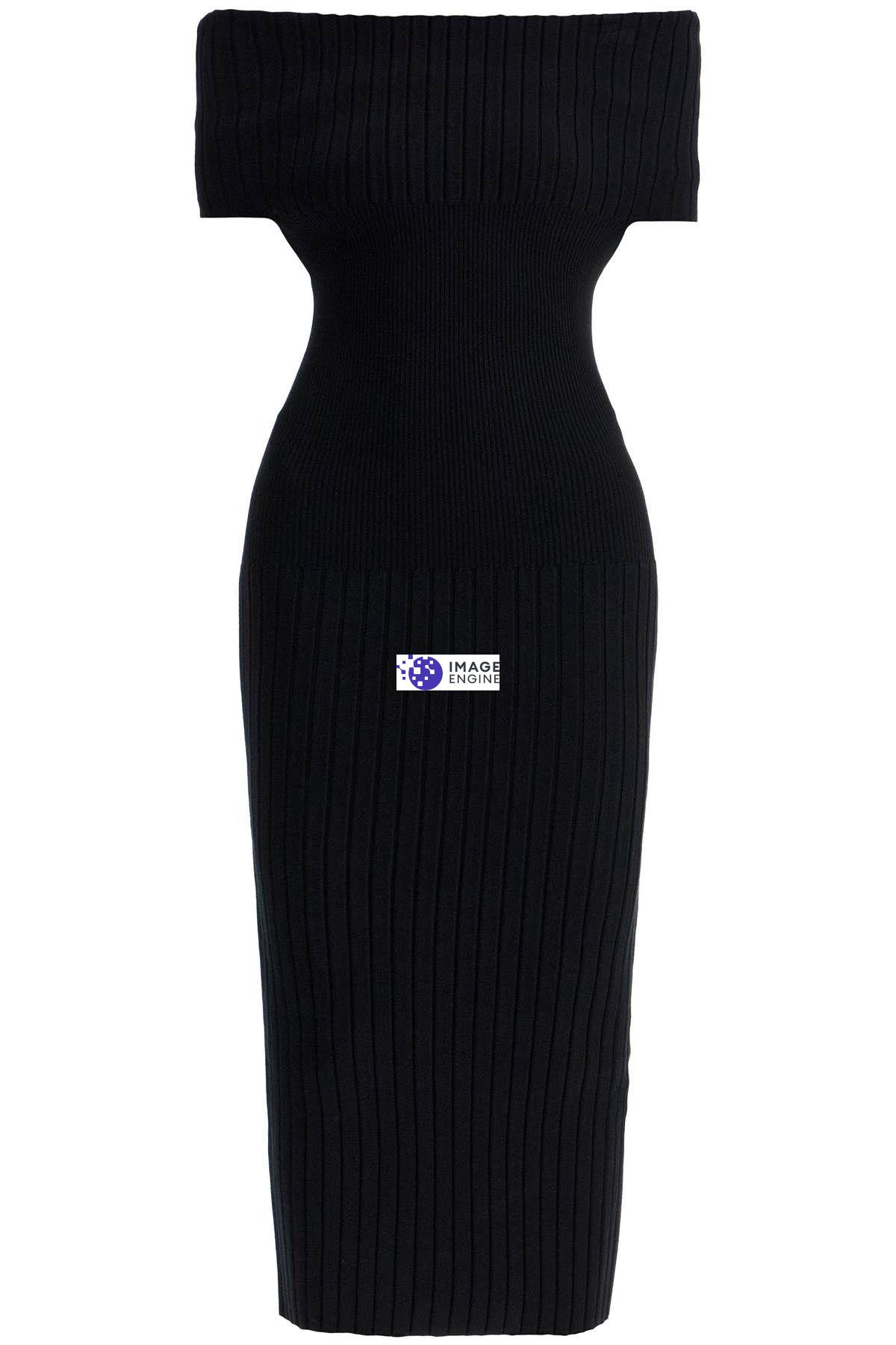 Sportmax Off-Shoulder Midi Knit Dress