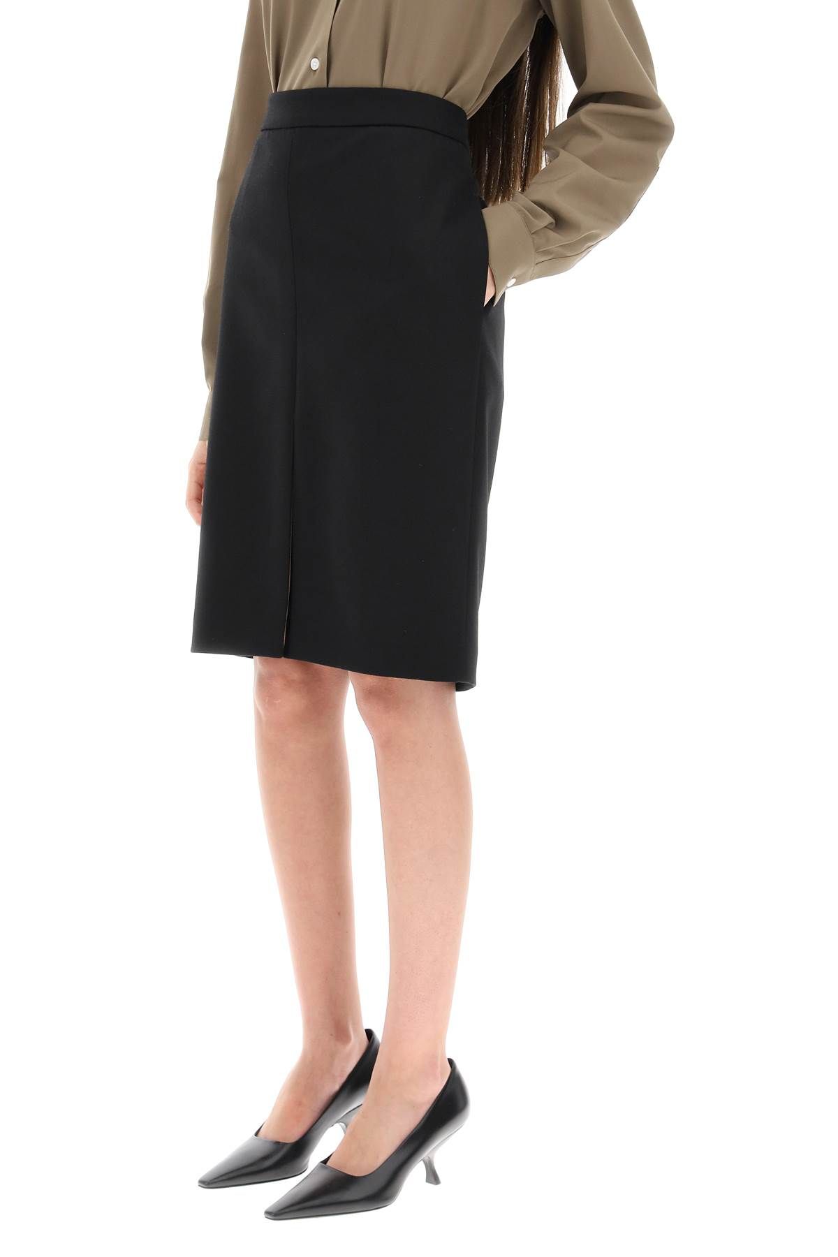 Shop The Row 'benson' Longuette Skirt In Stretch Wool In Black