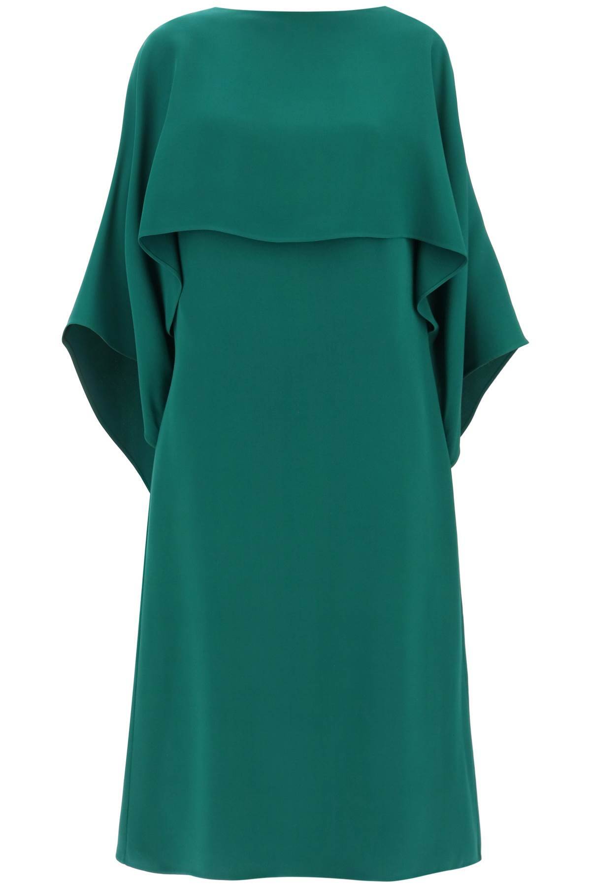 Shop Valentino Cady Couture Cape Dress In In Green