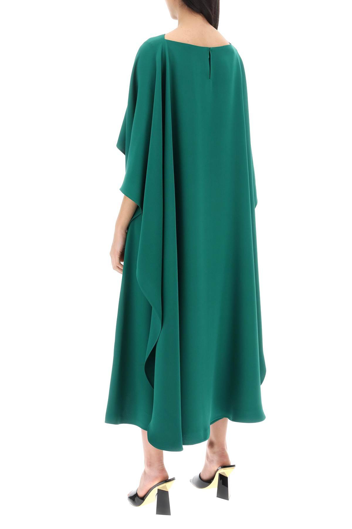 Shop Valentino Cady Couture Cape Dress In In Green