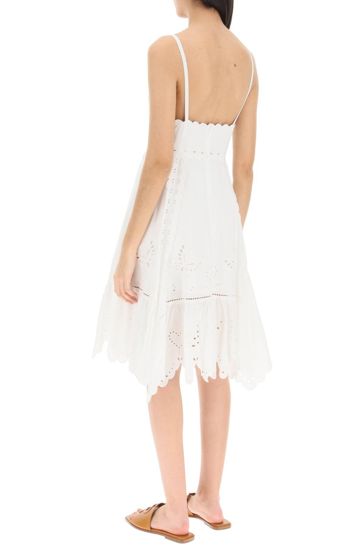 Shop Weekend Max Mara 'alcuno' Scalloped Cotton Broderie Dress In White