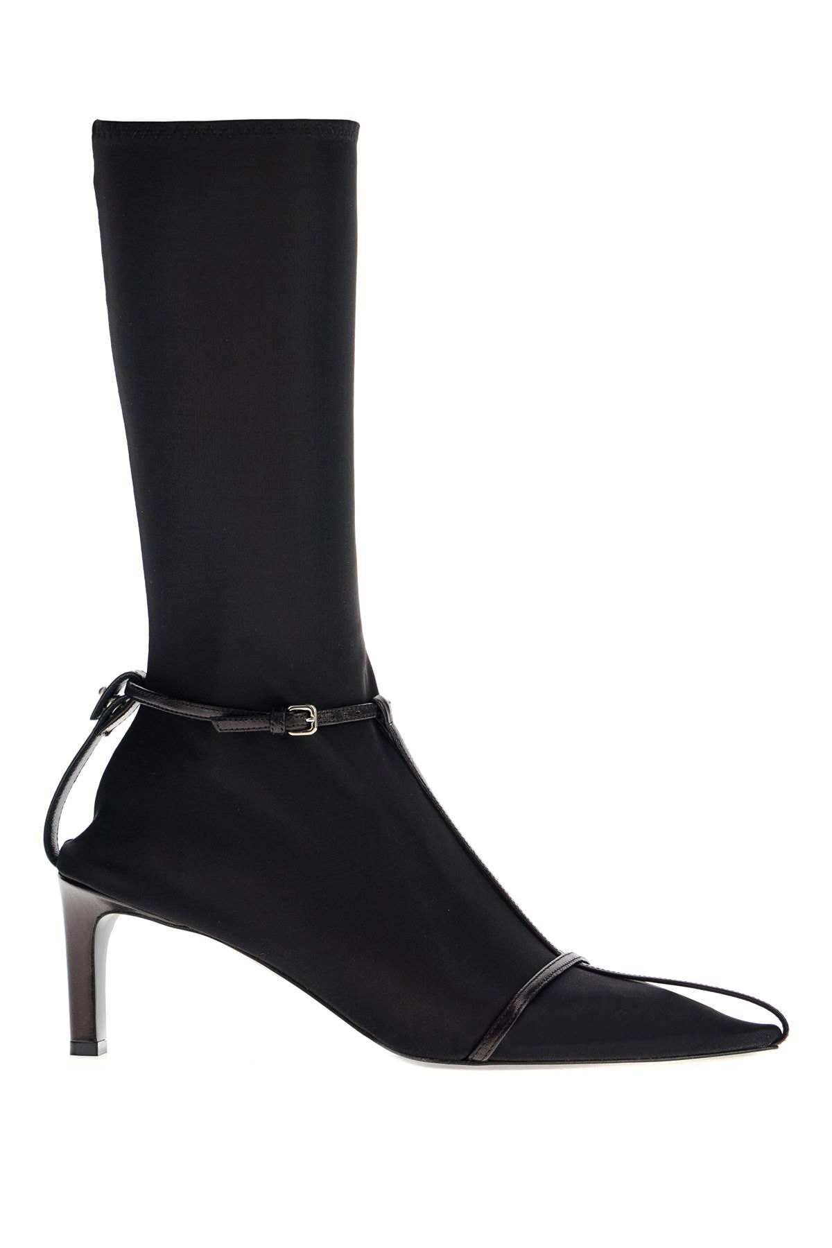 Shop Jil Sander Leather Ankle Boots With Buckle Straps In Black