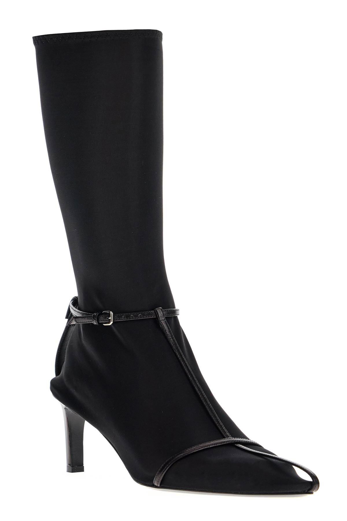 Shop Jil Sander Leather Ankle Boots With Buckle Straps In Black