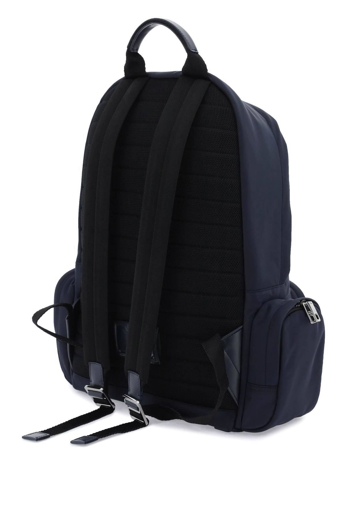 Shop Dolce & Gabbana Nylon Backpack With Logo In Blue