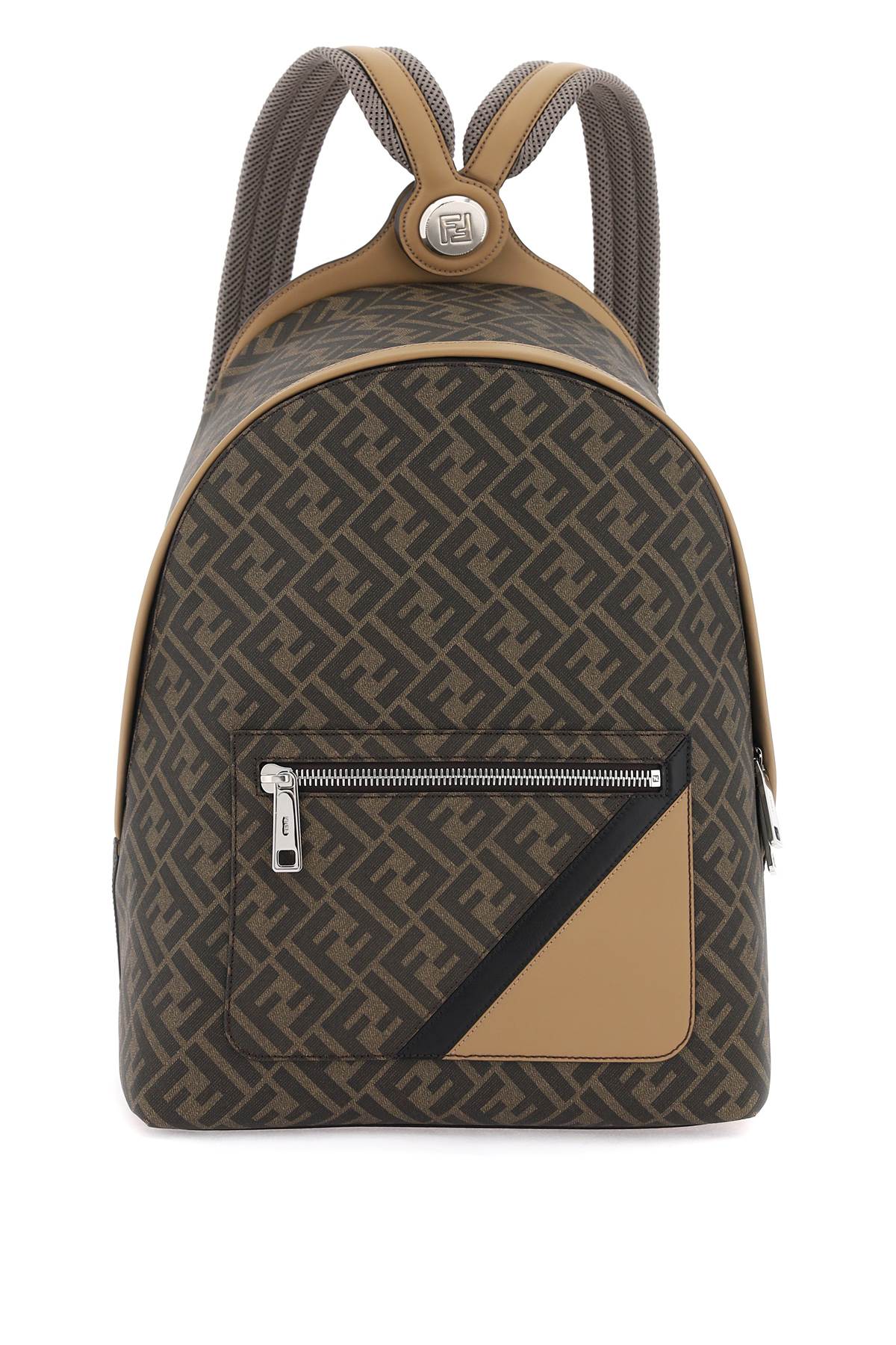 Shop Fendi Chiodo Diagonal Backpack In Brown