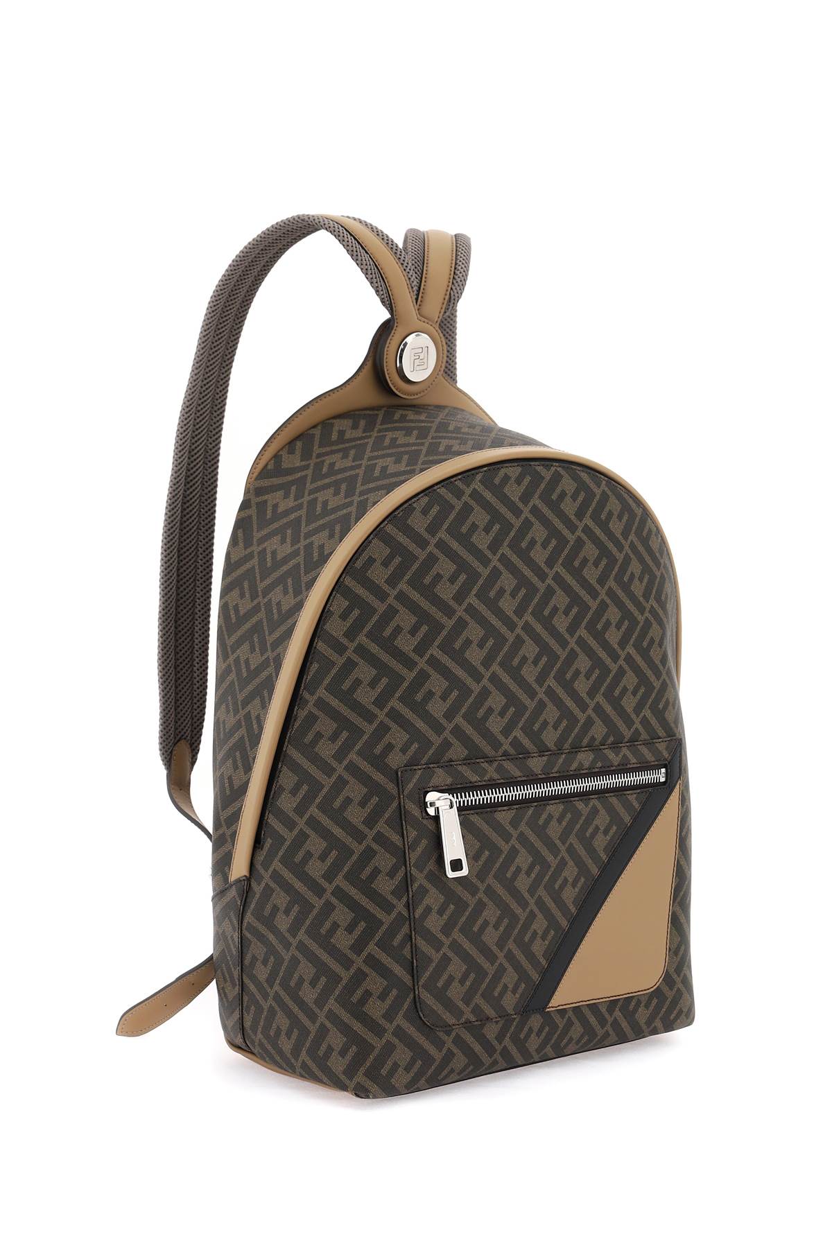 Shop Fendi Chiodo Diagonal Backpack In Brown