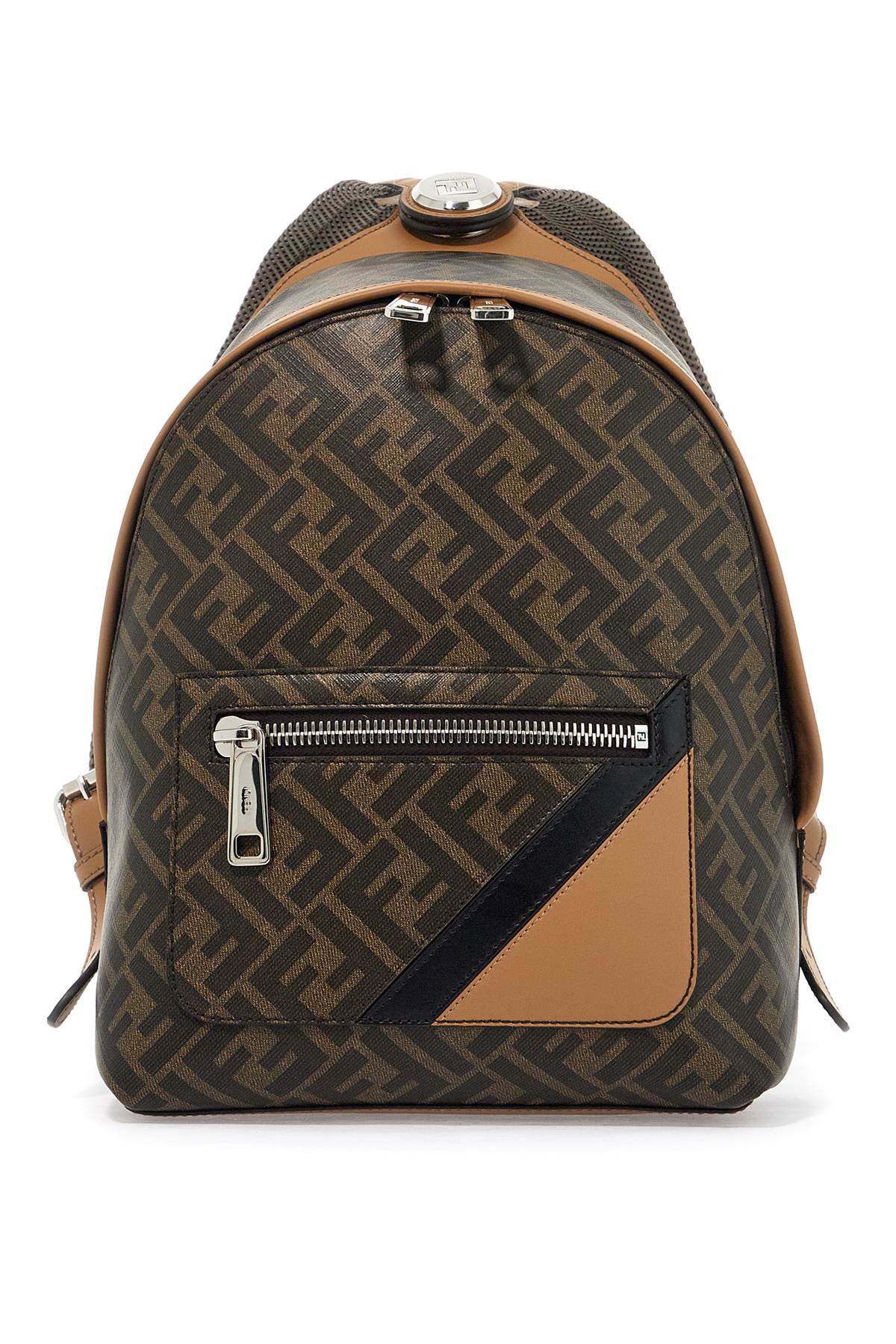 Shop Fendi Leather Backpack\n\n Small Chiodo In Brown