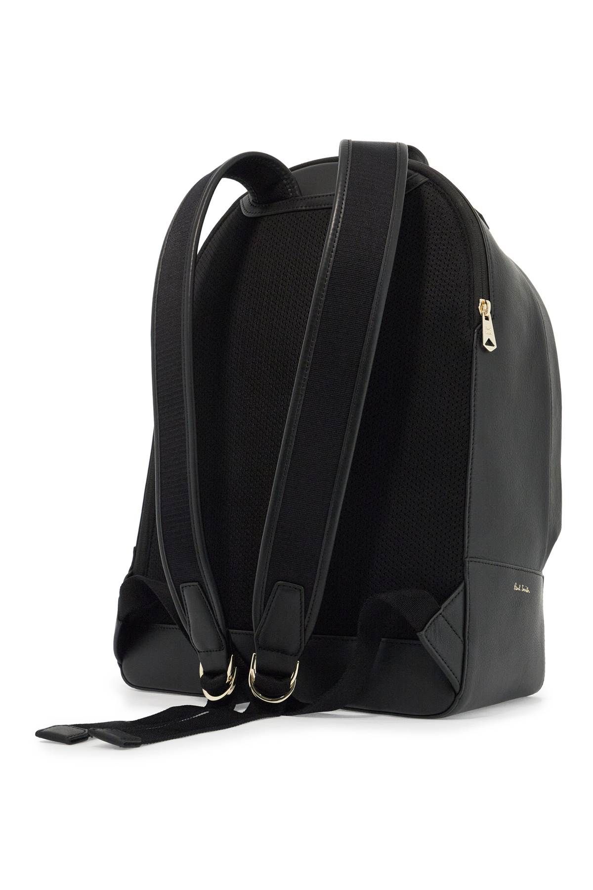 Shop Paul Smith "signature Stripe Leather Backpack" In Black