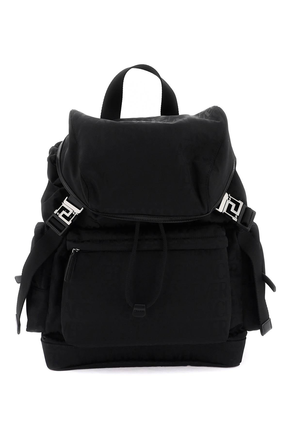 Shop Versace Allover Neo Nylon Backpack In Black