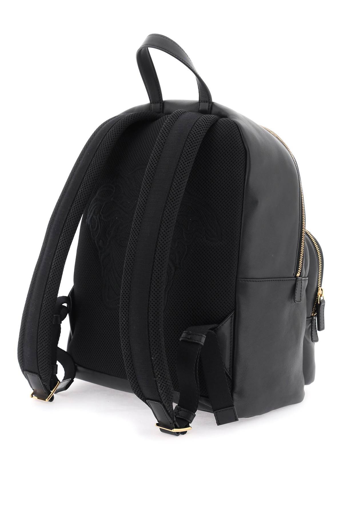 Shop Versace Medusa Biggie Backpack In Black,gold