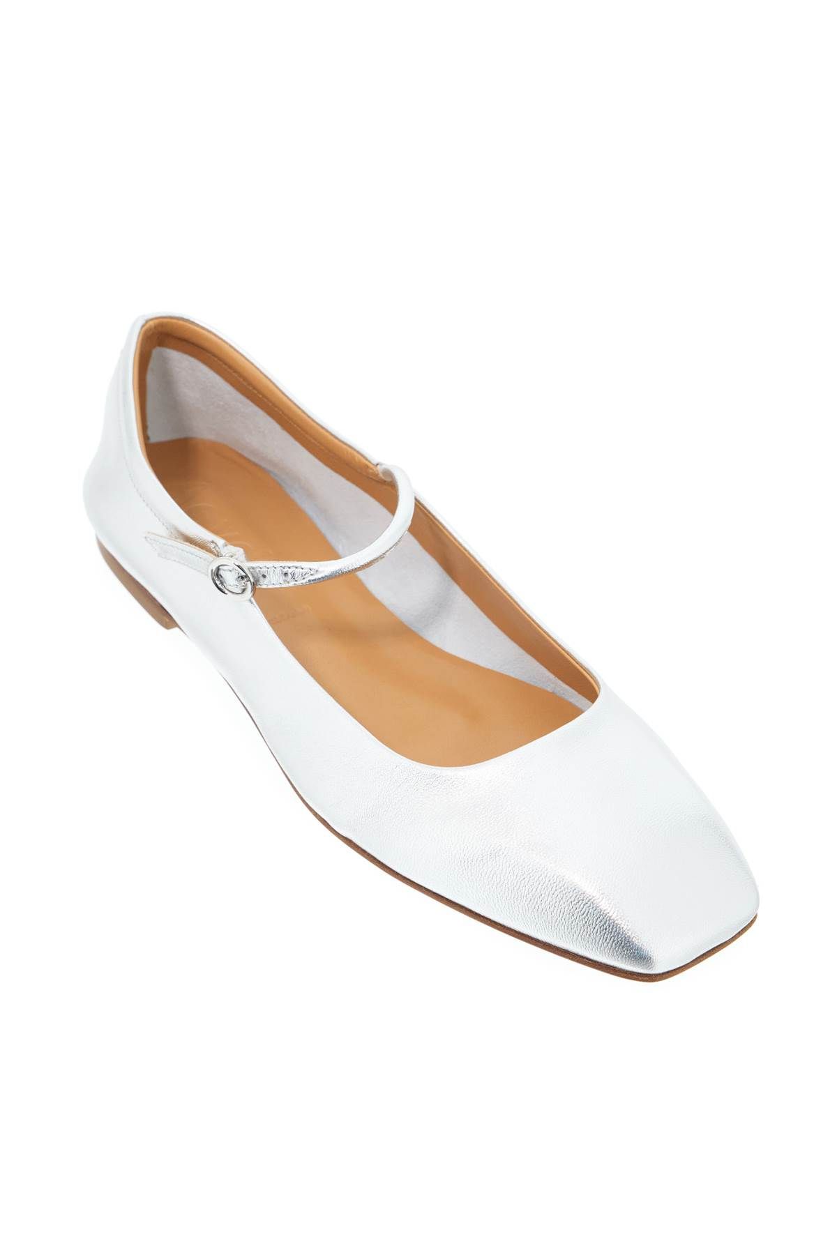 Shop Aeyde Uma Ballet Fl In Silver