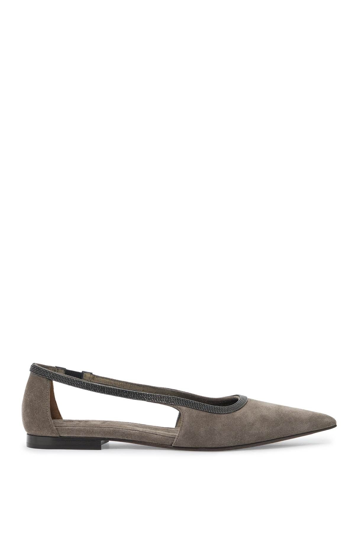 Shop Brunello Cucinelli Ballerinas With Precious In Neutro