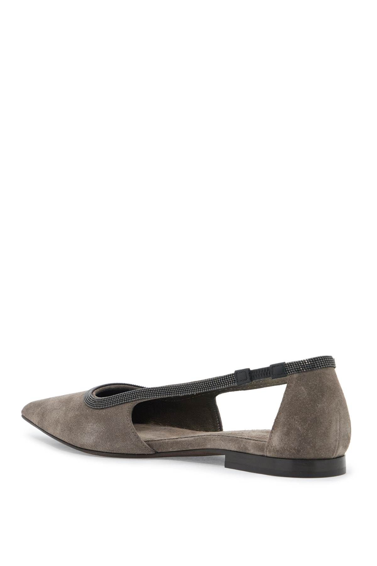 Shop Brunello Cucinelli Ballerinas With Precious In Neutro