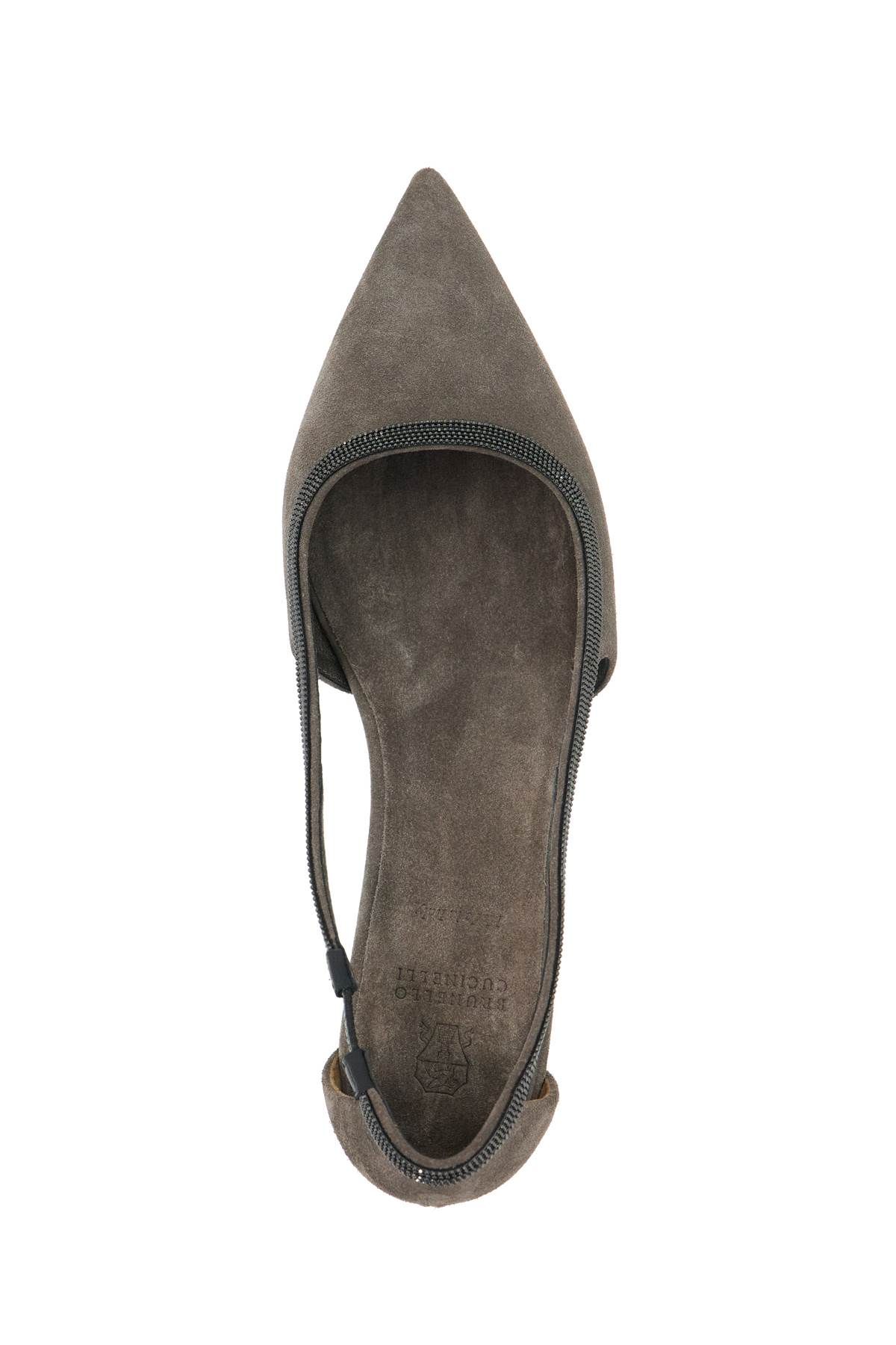 Shop Brunello Cucinelli Ballerinas With Precious In Neutro