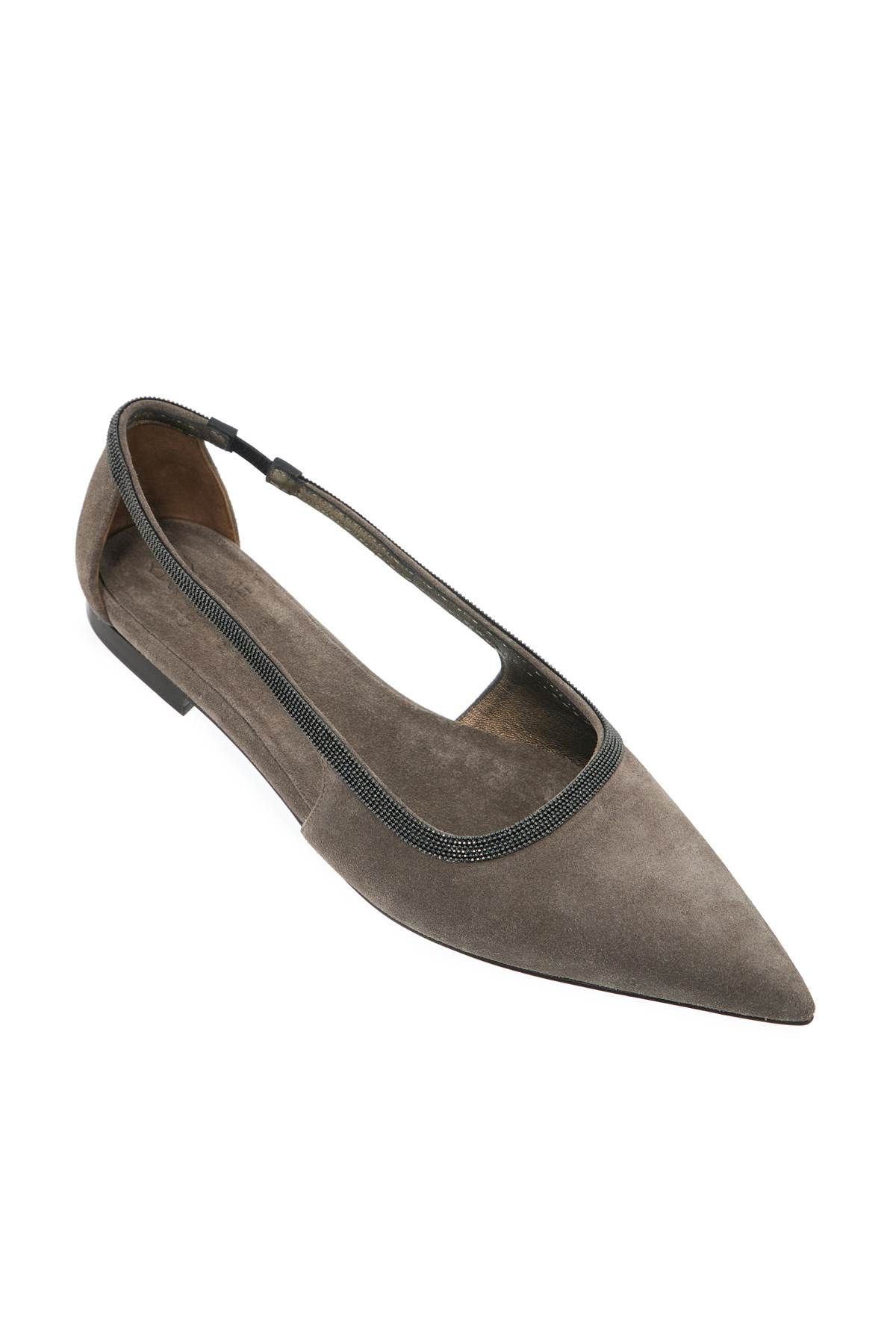 Shop Brunello Cucinelli Ballerinas With Precious In Neutro