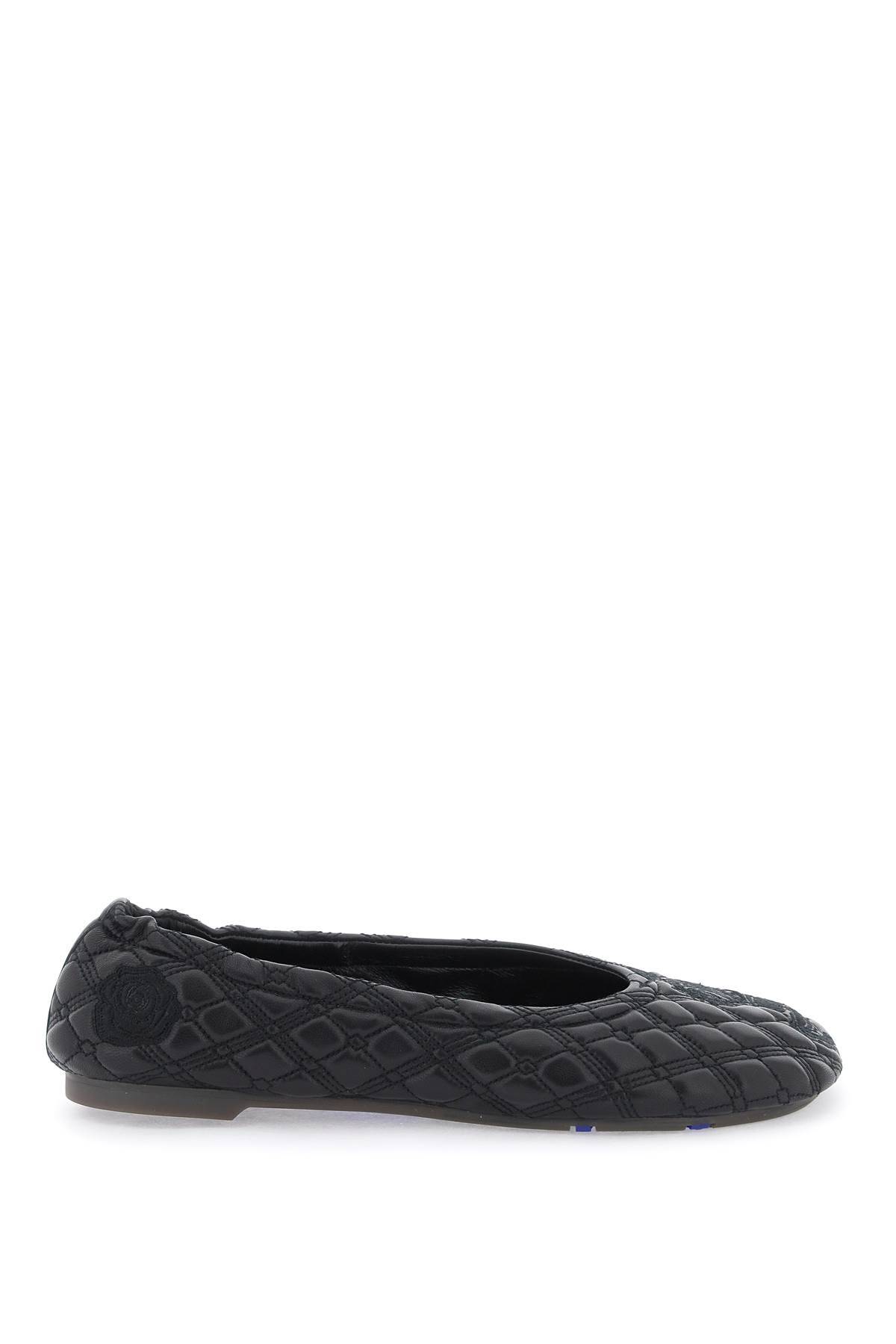 BURBERRY quilted leather sadler ballet flats