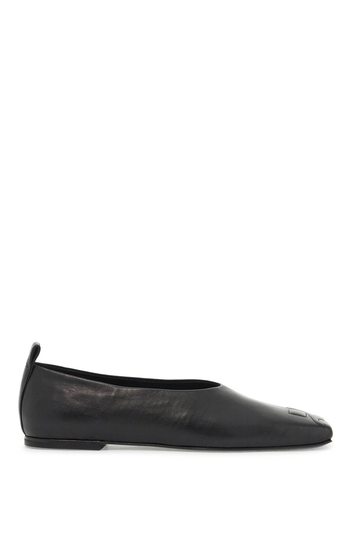 Shop Courrèges Ist Leather Ballet Flats In Black