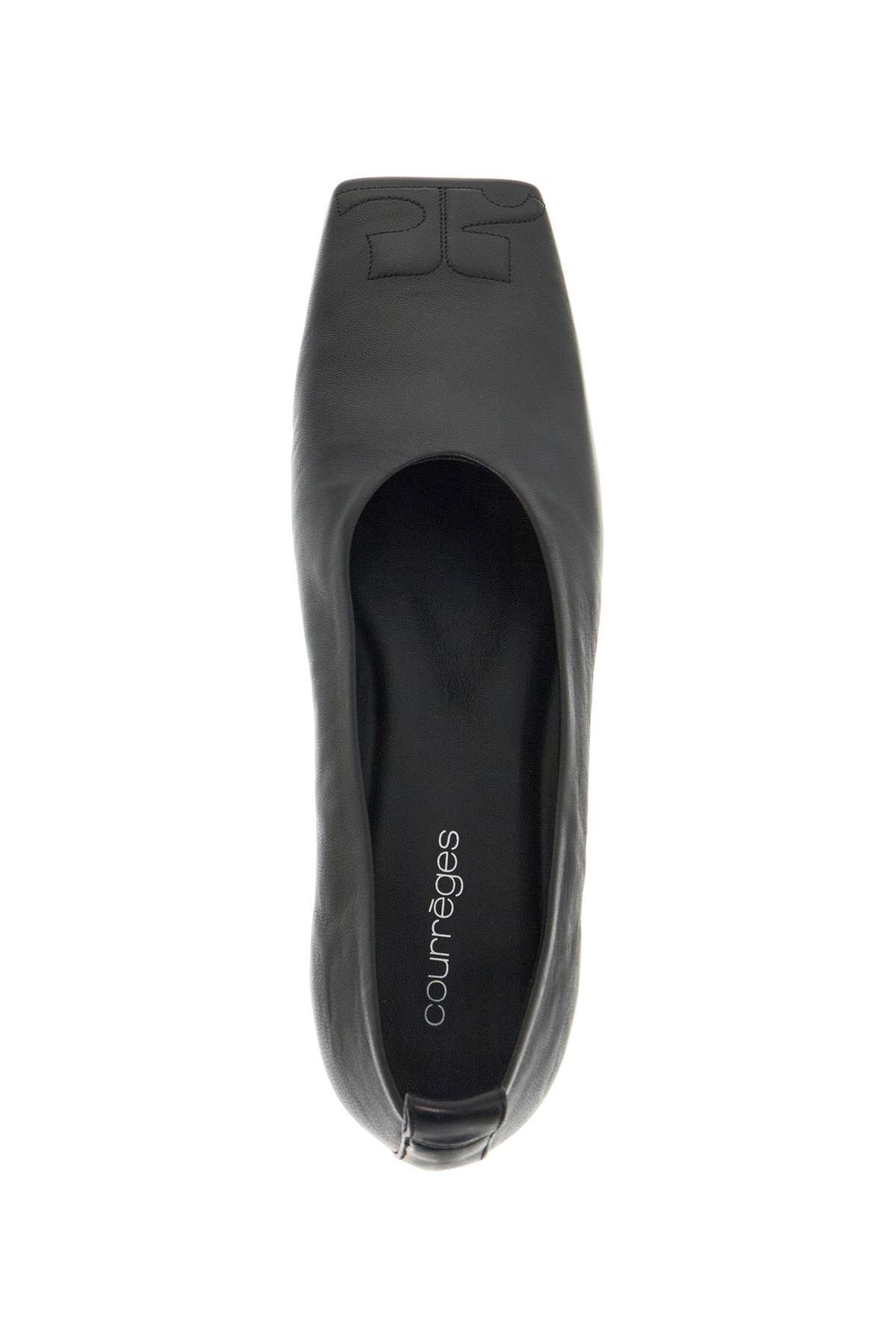 Shop Courrèges Ist Leather Ballet Flats In Black