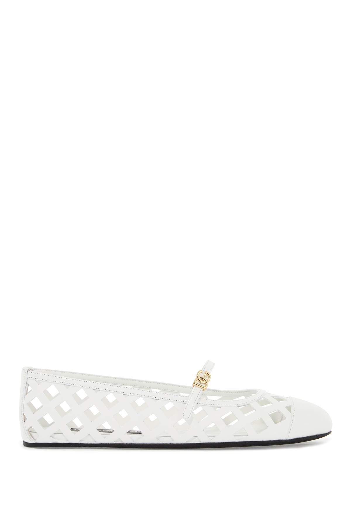 Shop Dolce & Gabbana 'perforated Leather Odette In White