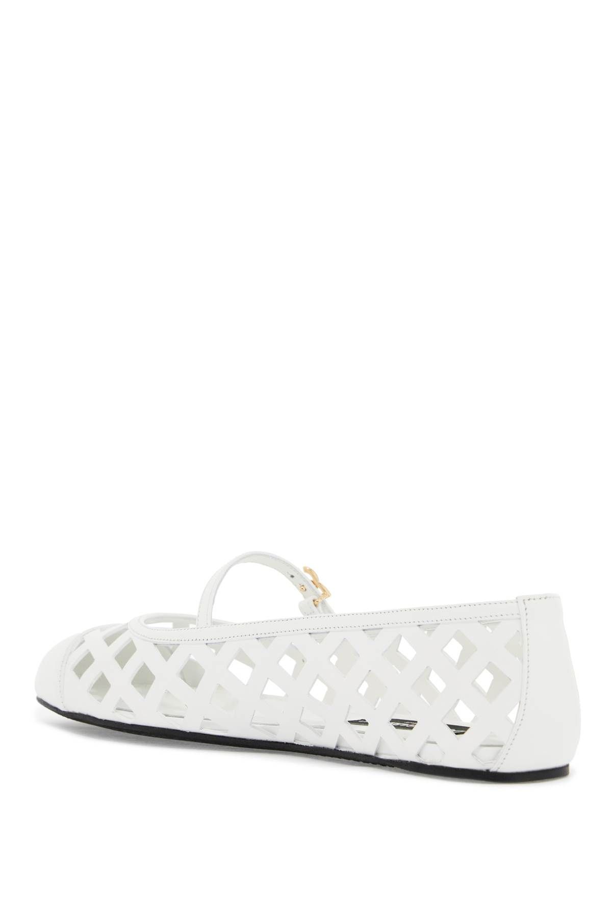 Shop Dolce & Gabbana 'perforated Leather Odette In White