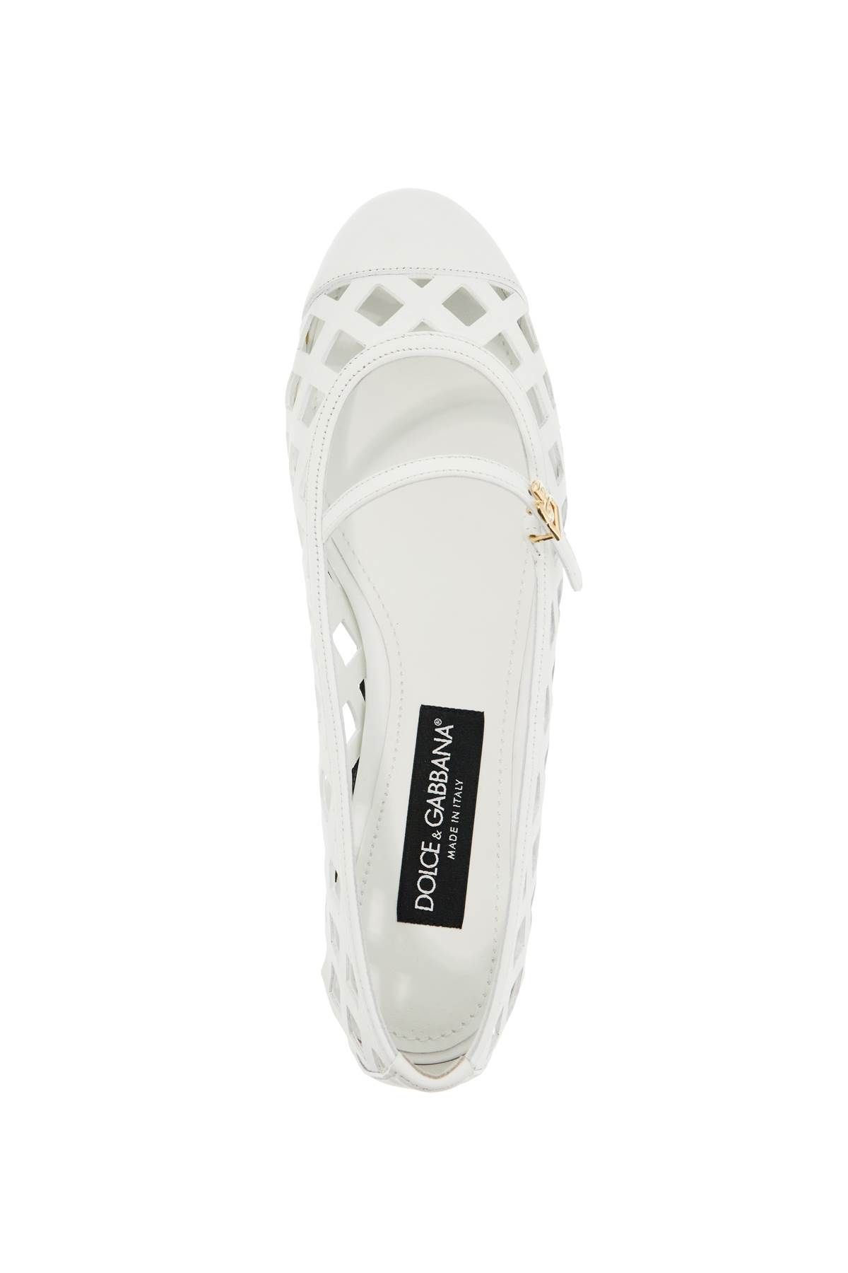 Shop Dolce & Gabbana 'perforated Leather Odette In White