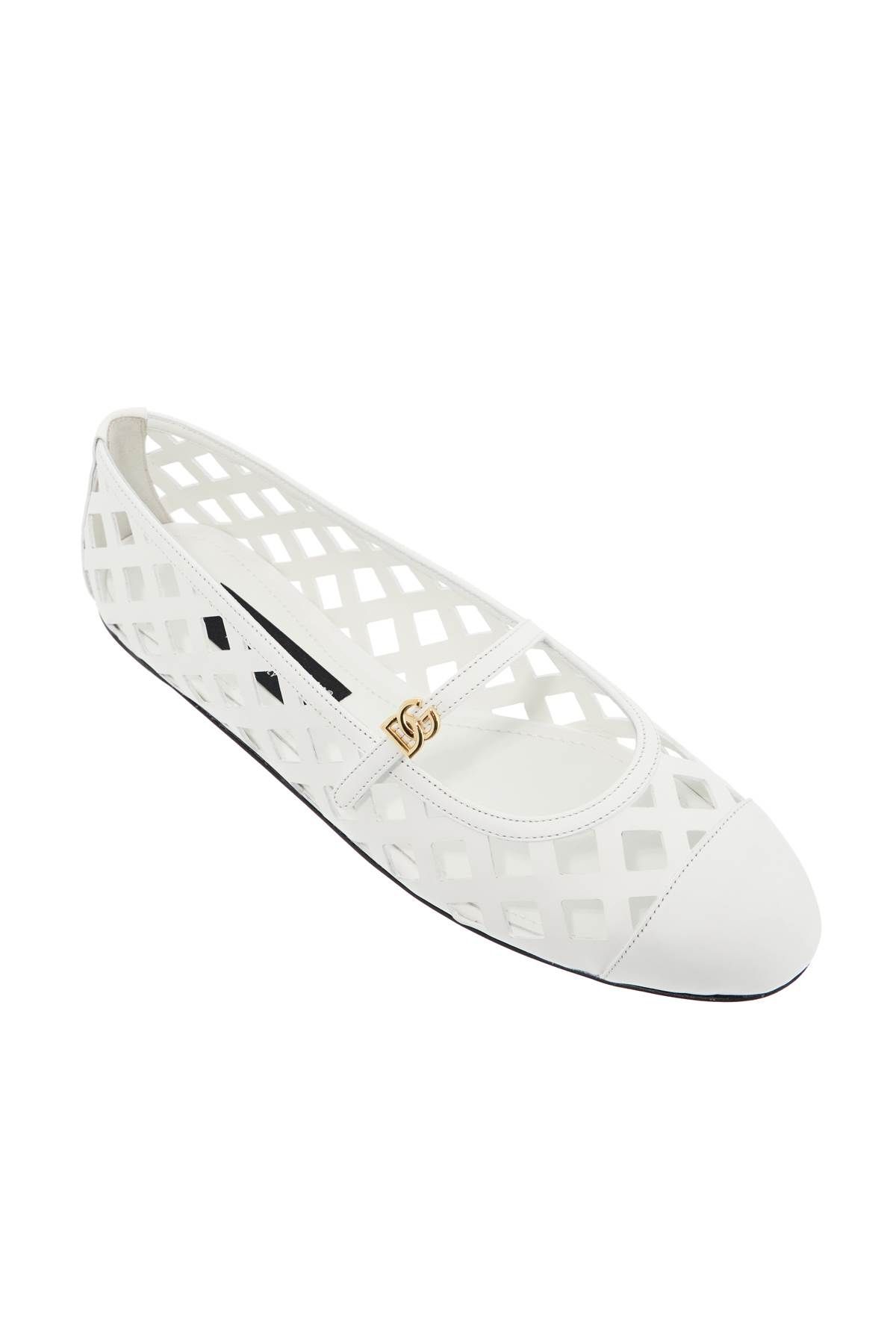 Shop Dolce & Gabbana 'perforated Leather Odette In White