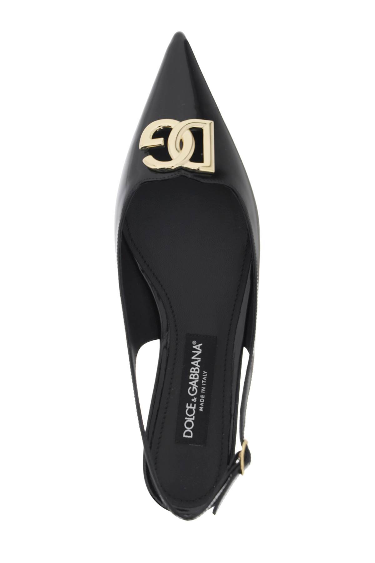 Shop Dolce & Gabbana Slingback Ballet Flats With Dg Logo In Black
