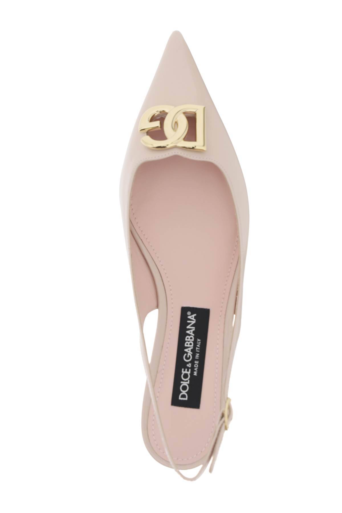 Shop Dolce & Gabbana Slingback Ballet Flats With Dg Logo In Pink