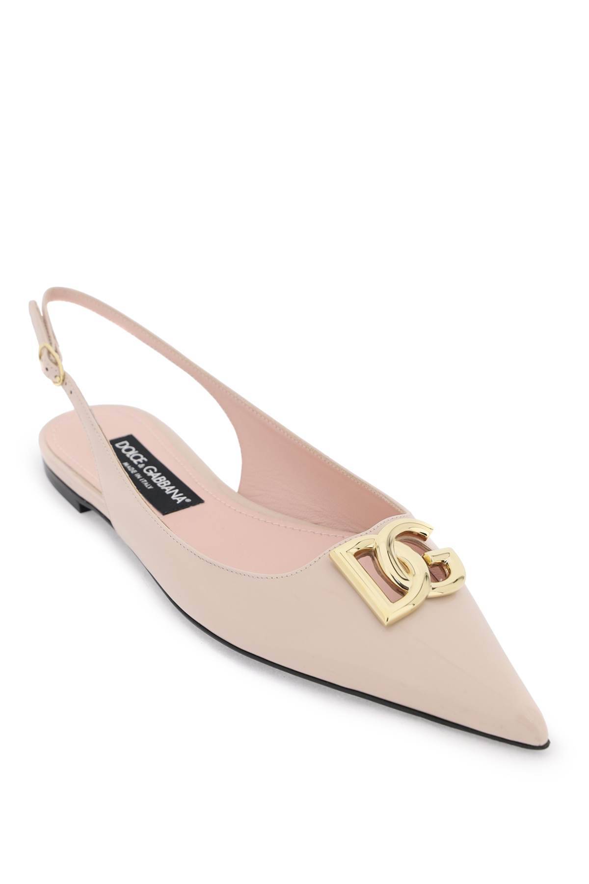 Shop Dolce & Gabbana Slingback Ballet Flats With Dg Logo In Pink